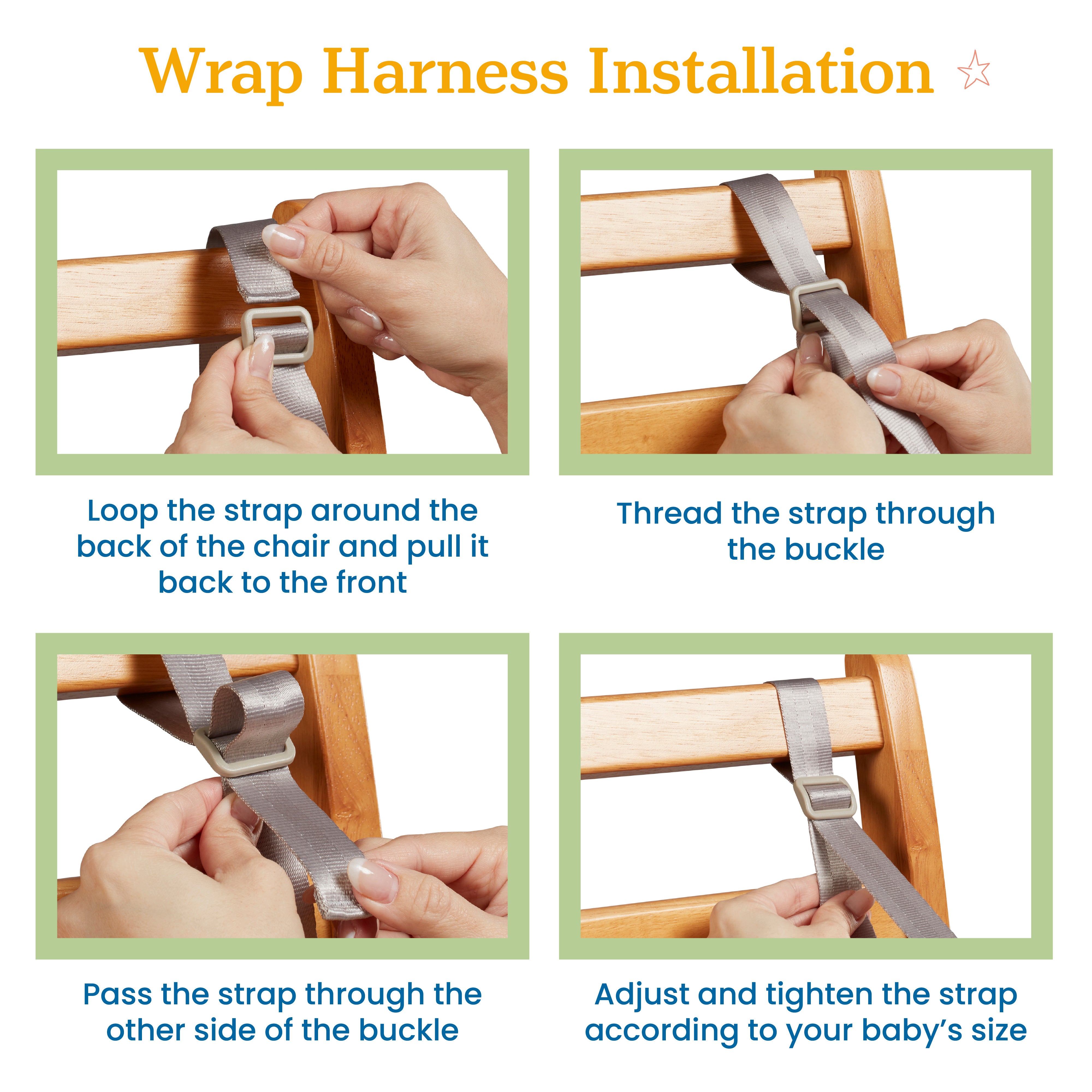 Universal 5-Point Wrap Harness Strap for High Chairs