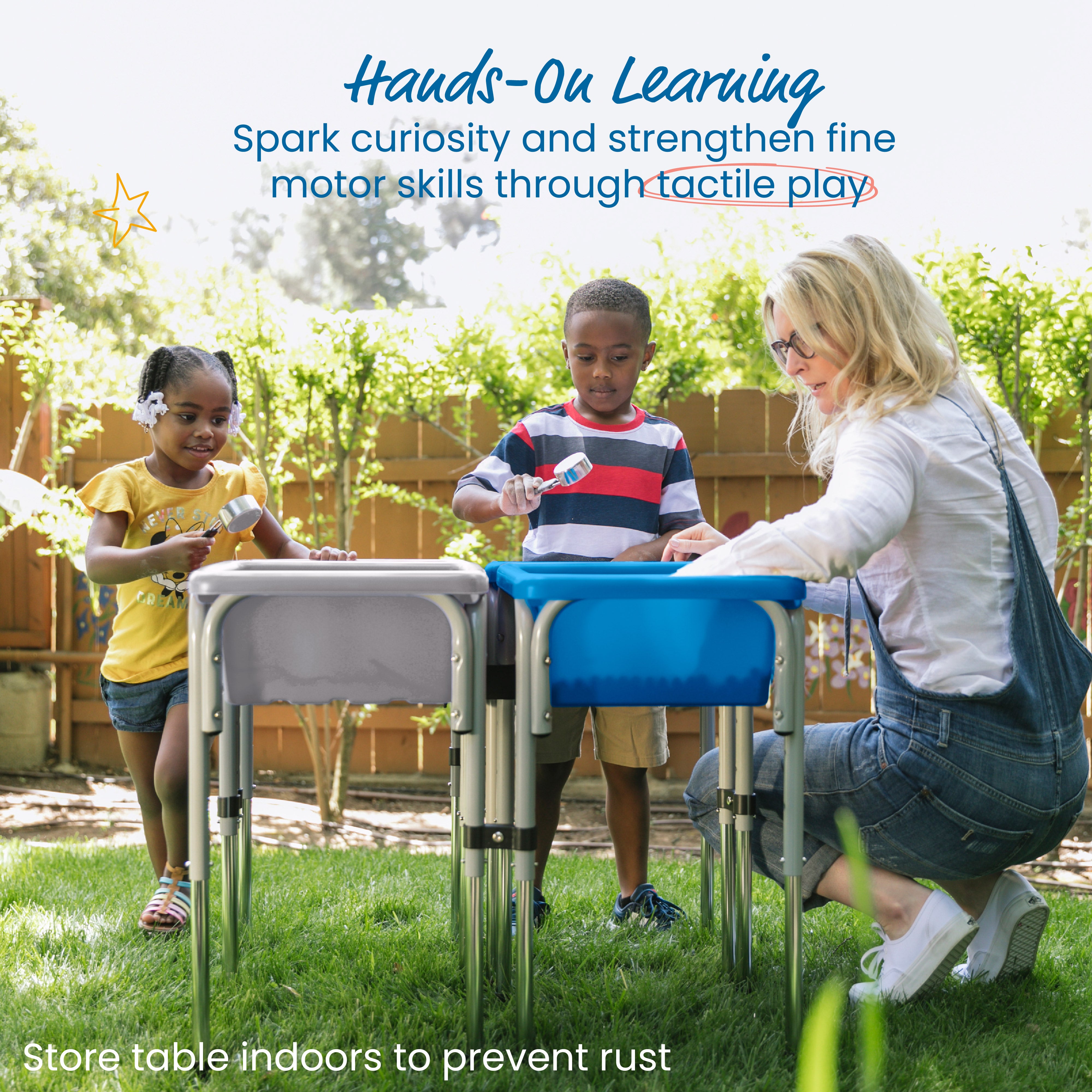 4-Station Sand and Water Adjustable Play Table