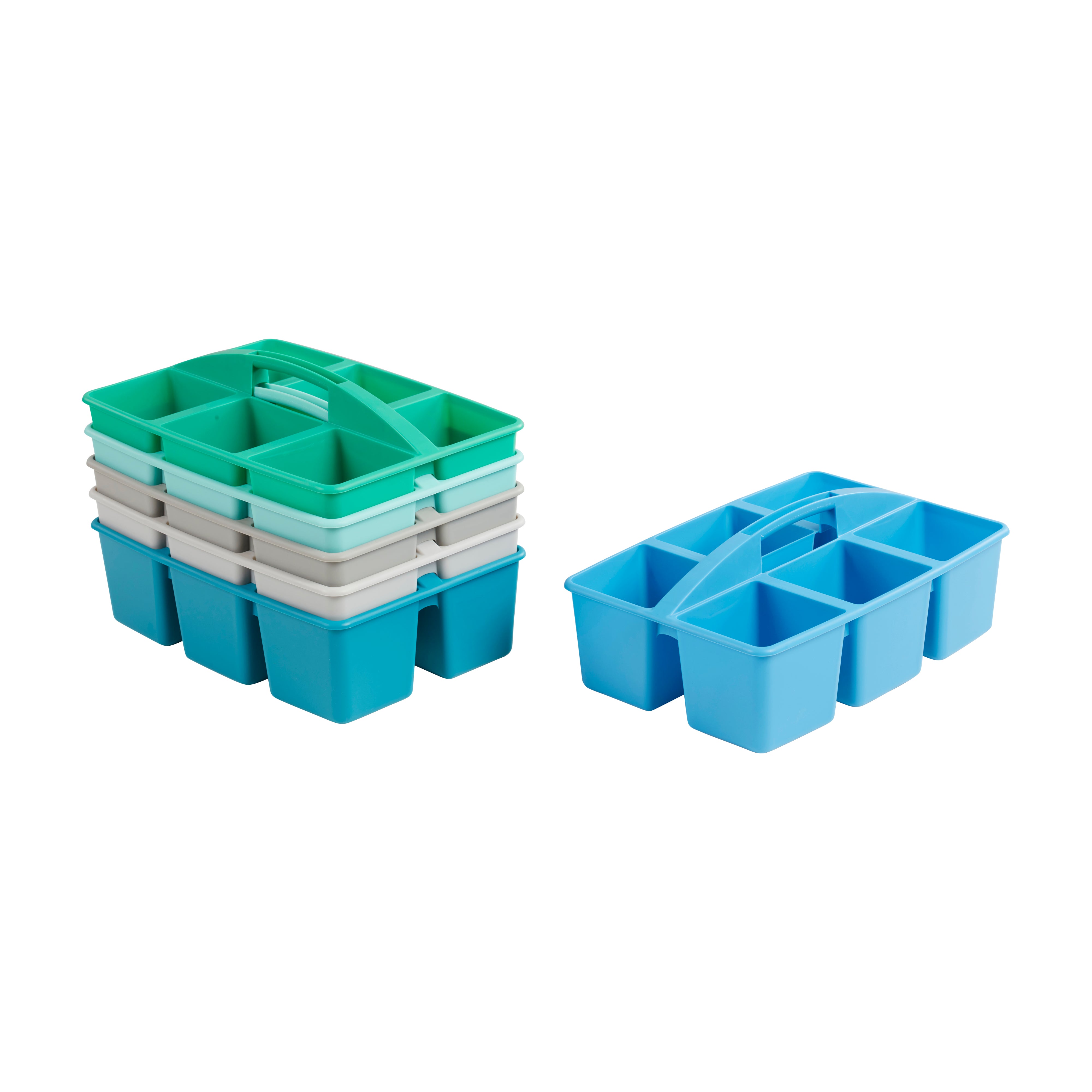6-Compartment Large Plastic Caddy, 6-Pack