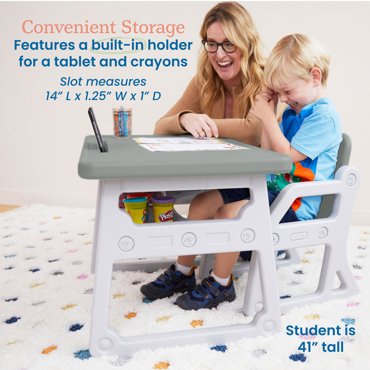 Toddler Plus Desk and Chair Set, 2-Piece