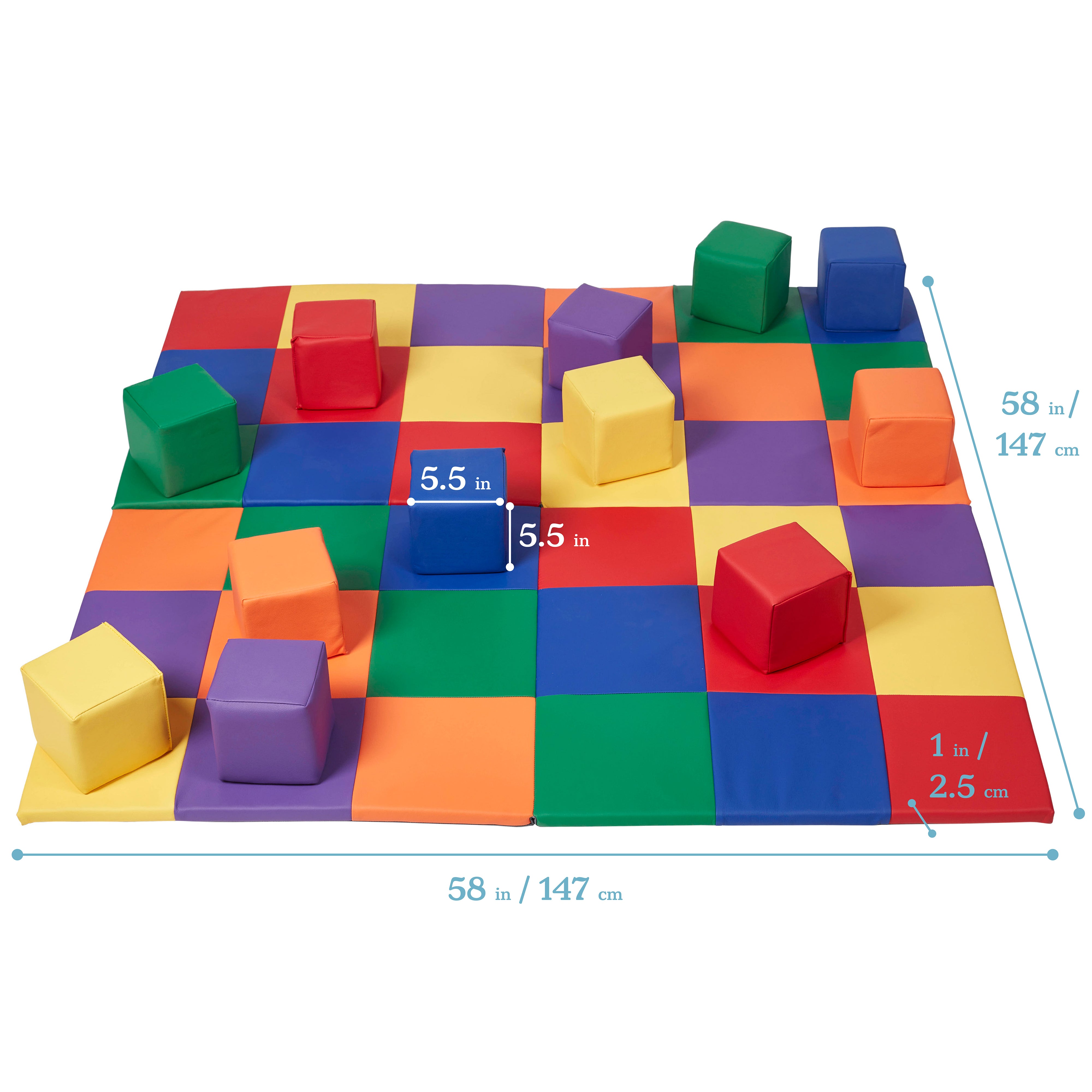 Toddler Gross Motor Development Package with Tunnel Maze, Soft Blocks and Activity Mat, Assorted