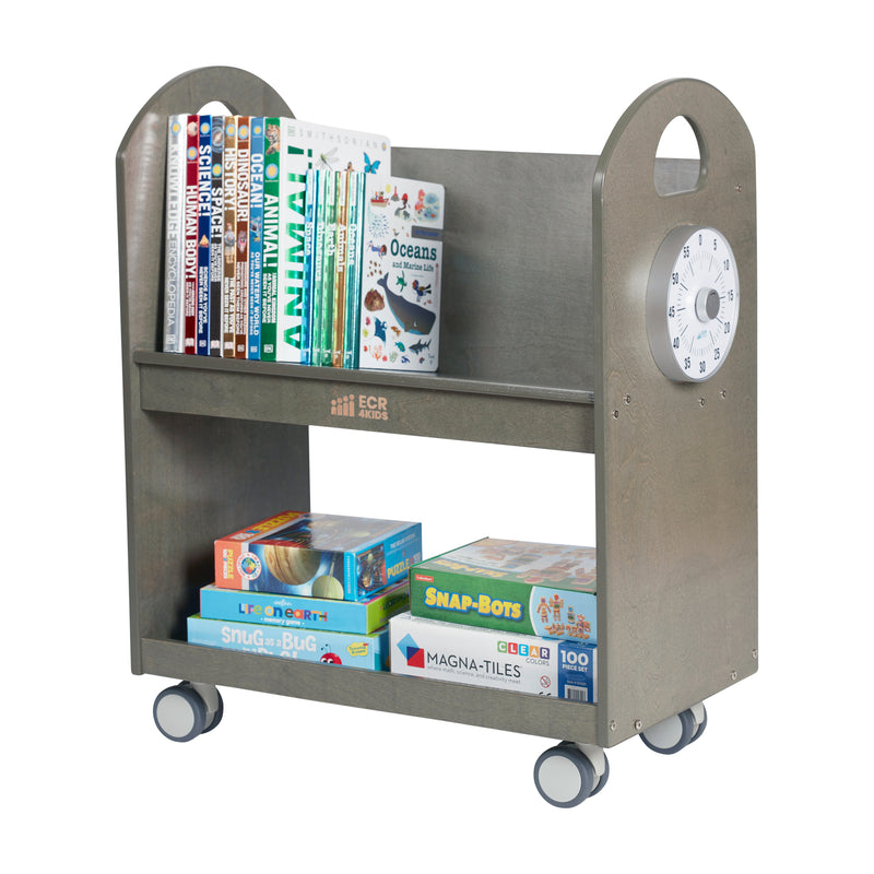 Mobile Book Cart with Countdown Timer, Classroom Bookshelf