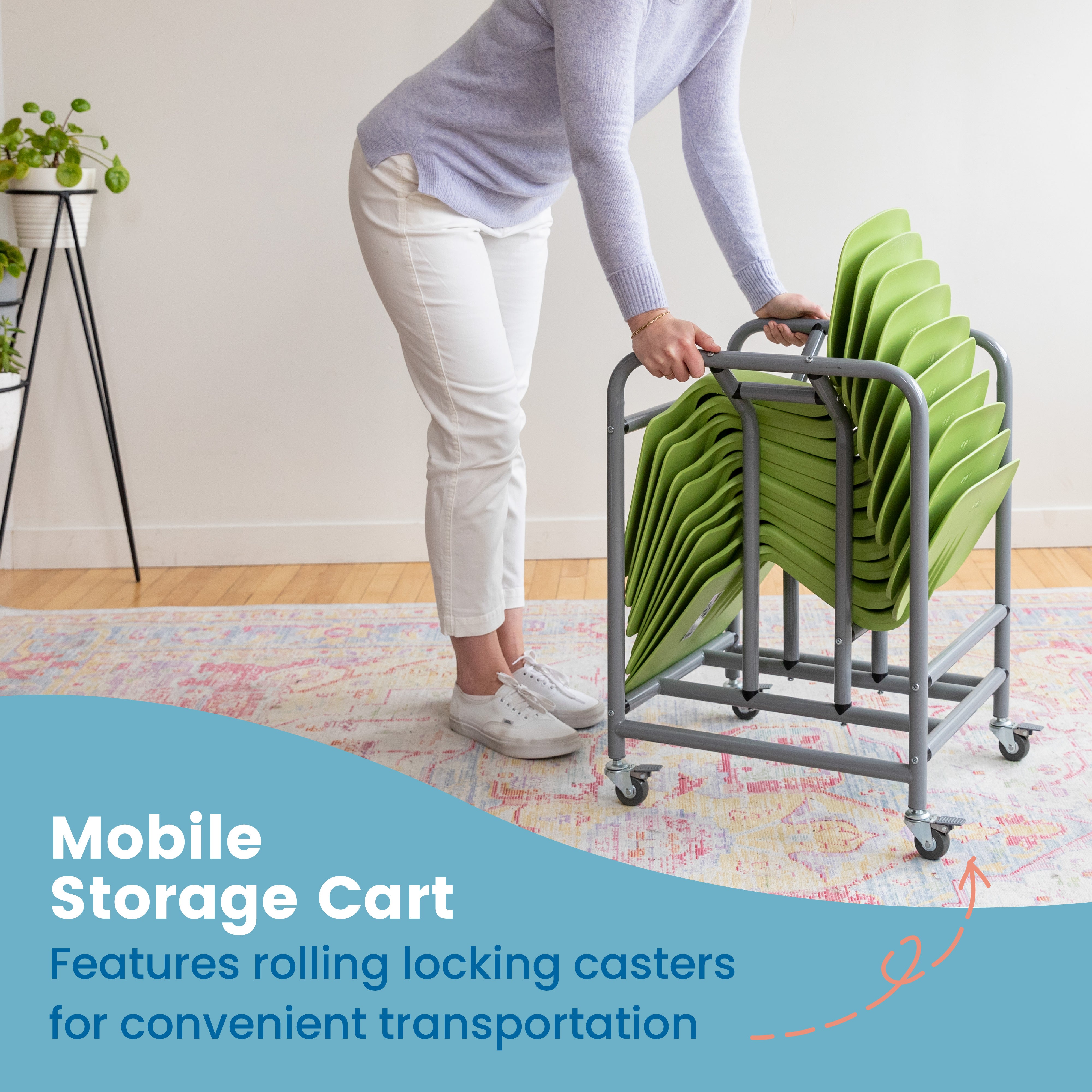 The Surf Portable Lap Desk with Mobile Storage Cart, 10-Pack