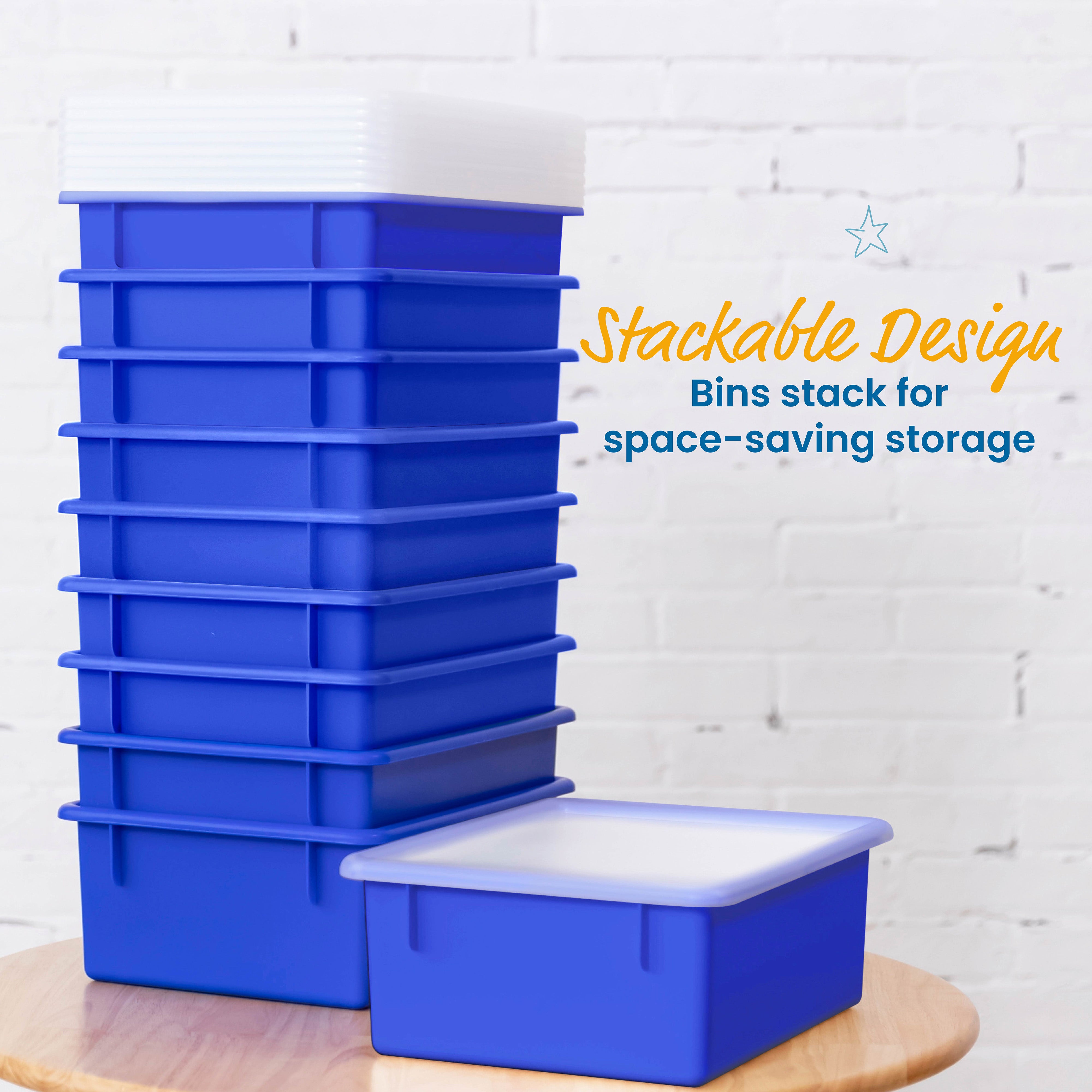 Letter Size Deep Tray with Lid, 10-Piece