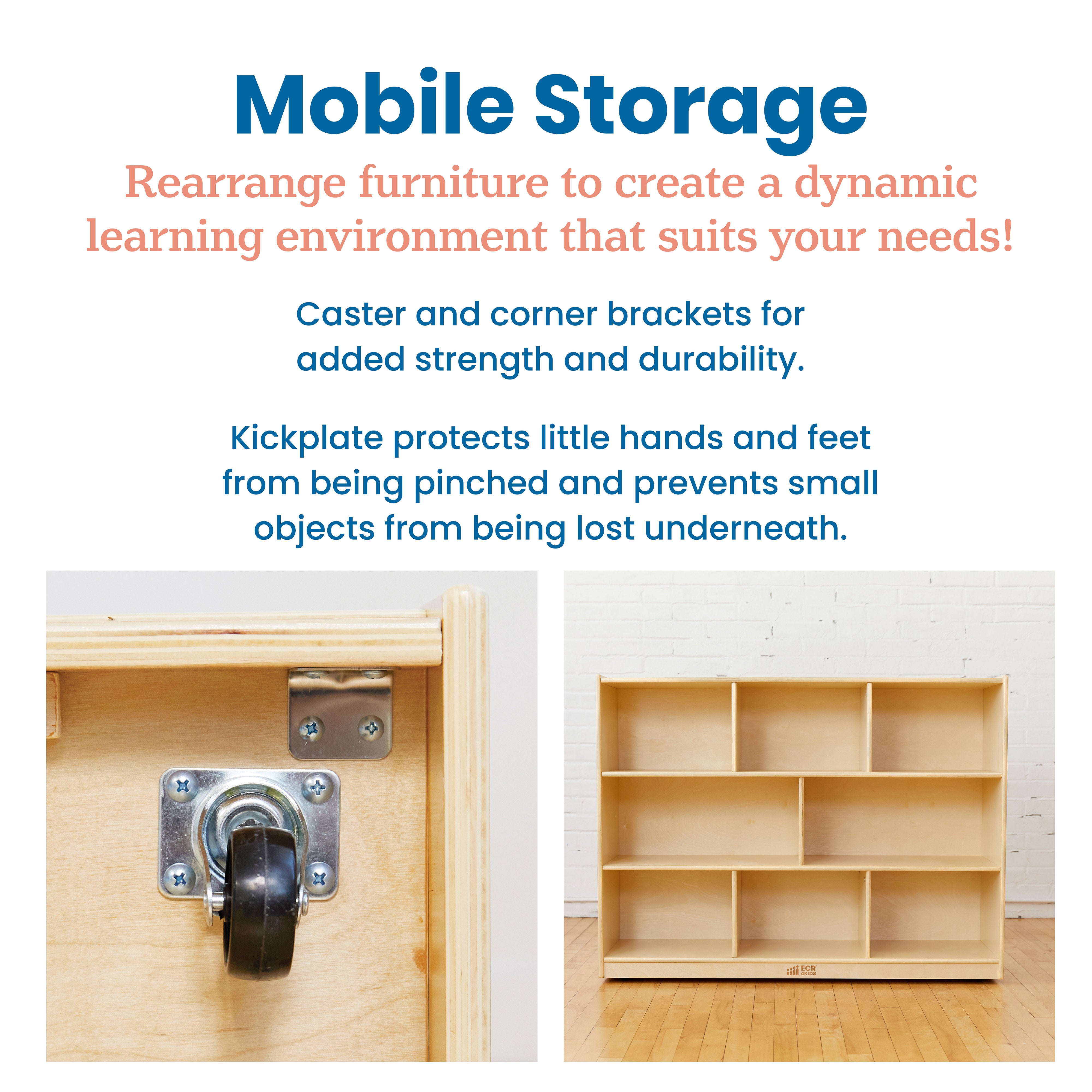 8-Compartment Mobile Storage Cabinet, 36in