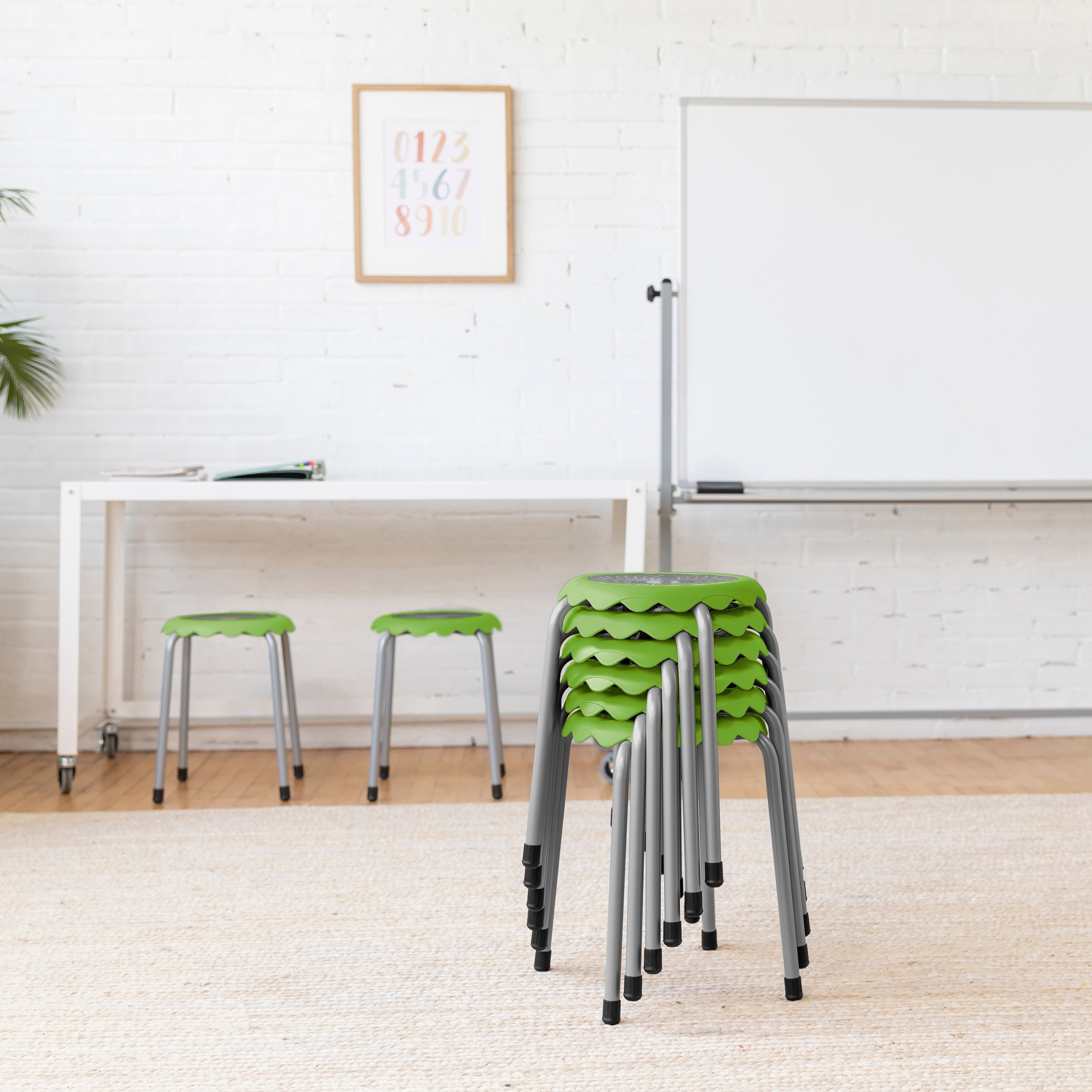 Daisy Stackable Stool with Glides Seating Set, 8-Piece