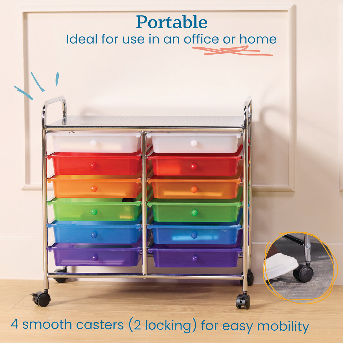 12-Drawer Value Mobile Storage Utility Cart