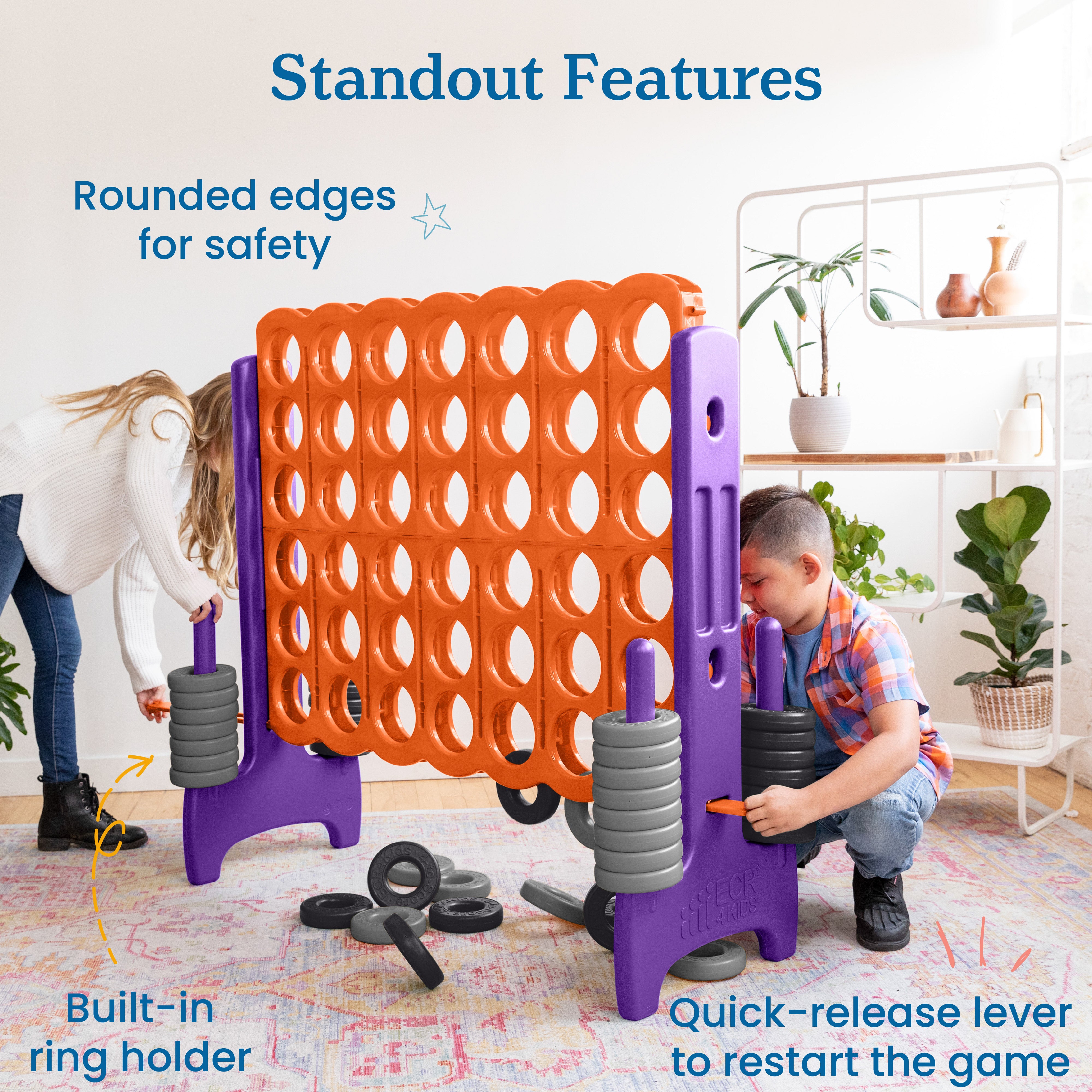 Jumbo 4-To-Score Giant Game with 42 Rings and Reset Sliders