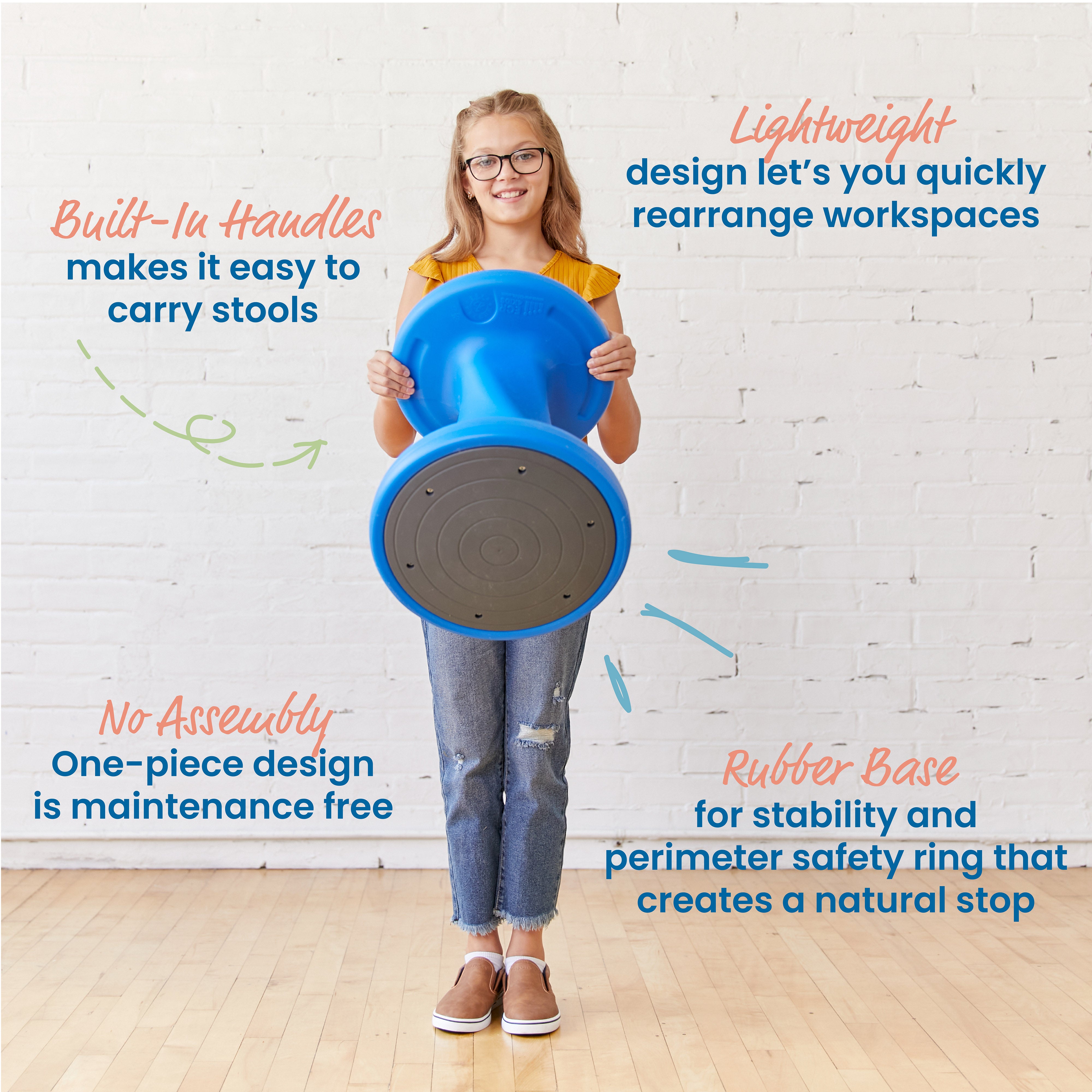 Twist Wobble Stool, 18in Seat Height