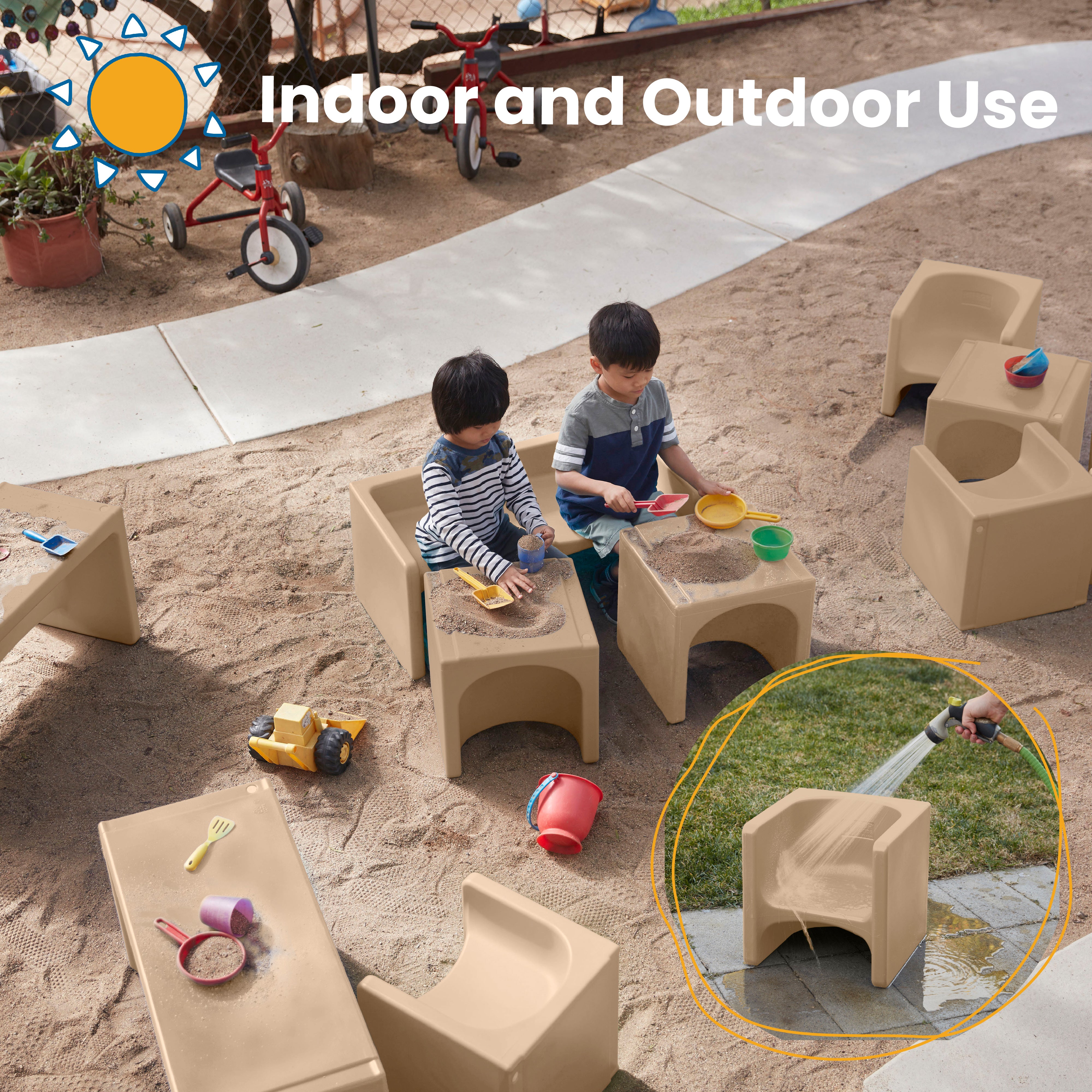 Tri-Me Table and Cube Chair Set, 3-Piece