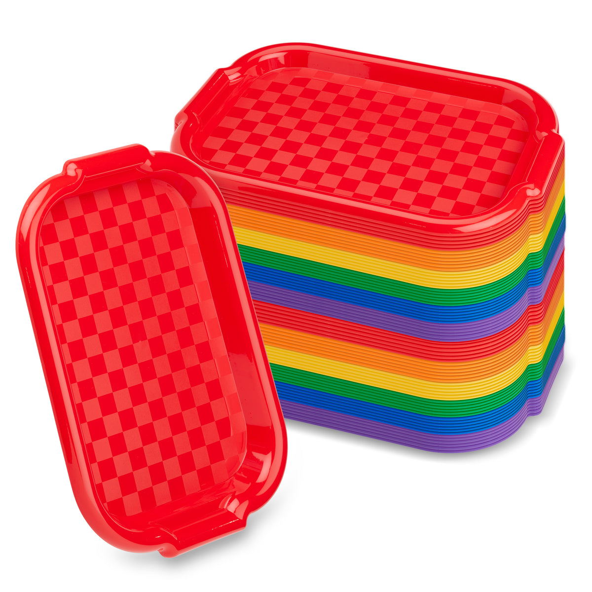 Colorful Plastic Art Trays, 72-Piece