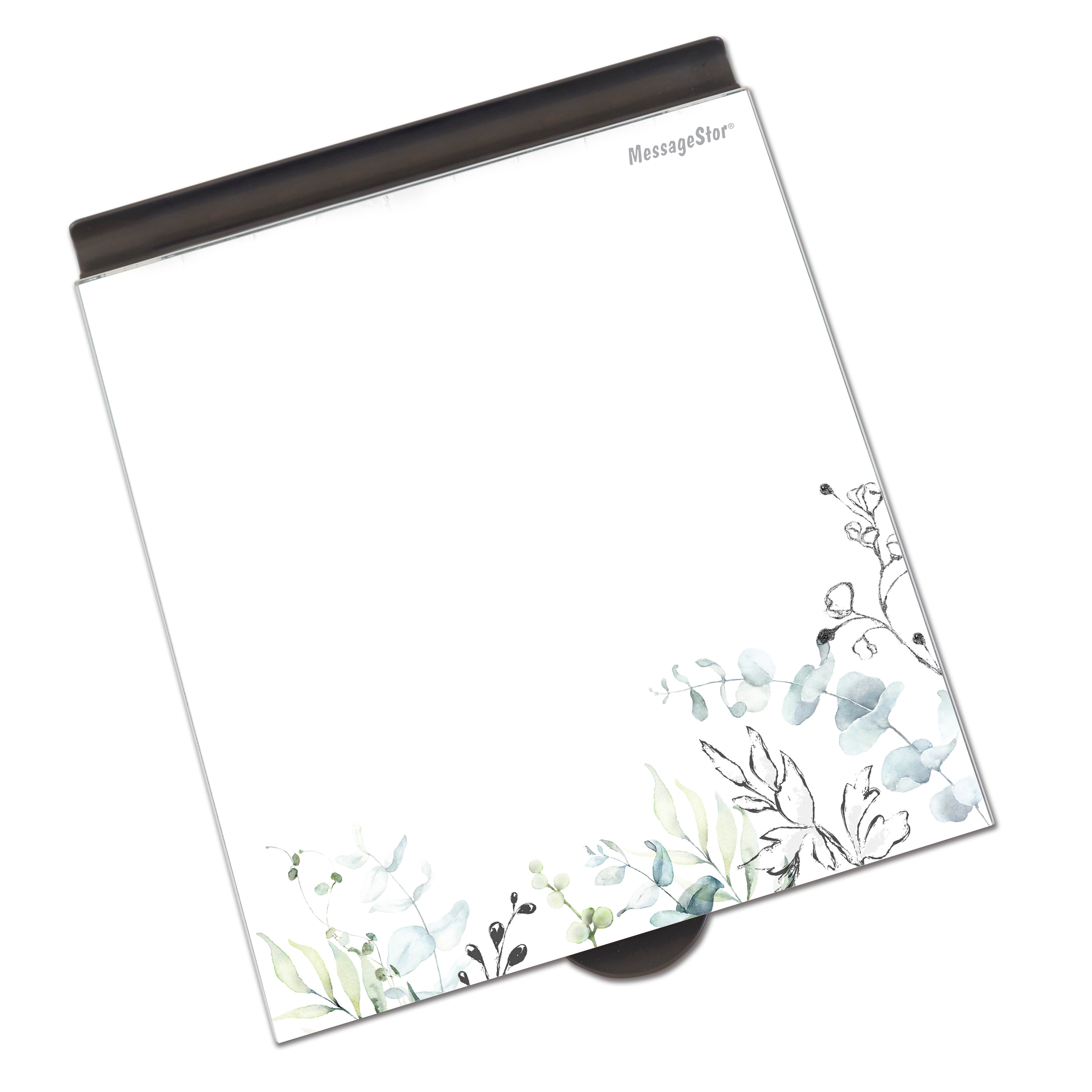 MessageStor Dry-Erase Glass Board Memo Station