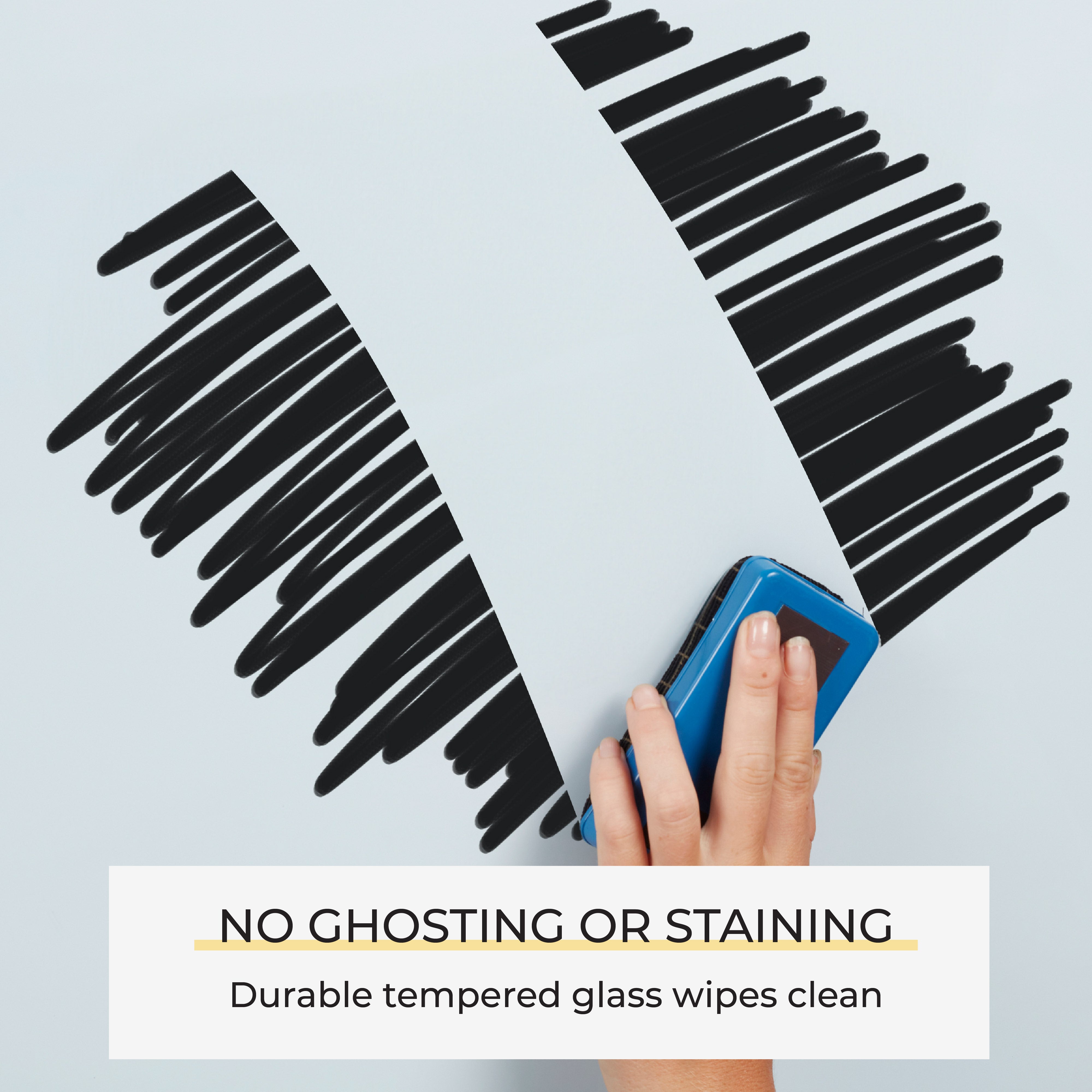 MessageStor Glass Magnetic Dry-Erase Board with Storage Stand and Magnets