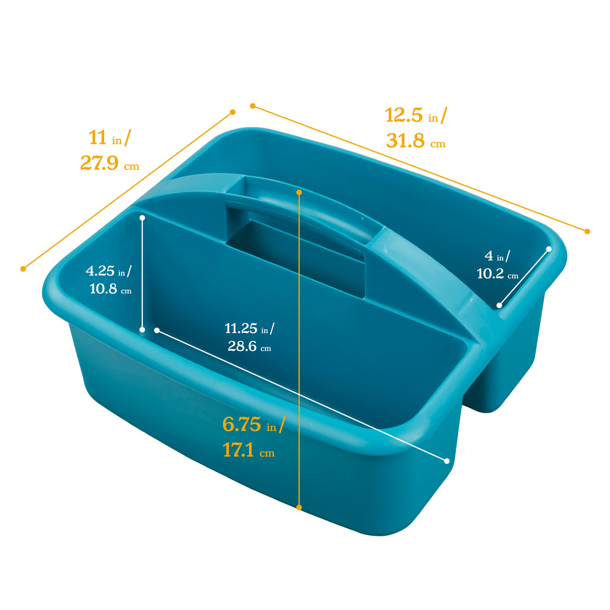 2-Compartment Large Plastic Caddy, 6-Pack