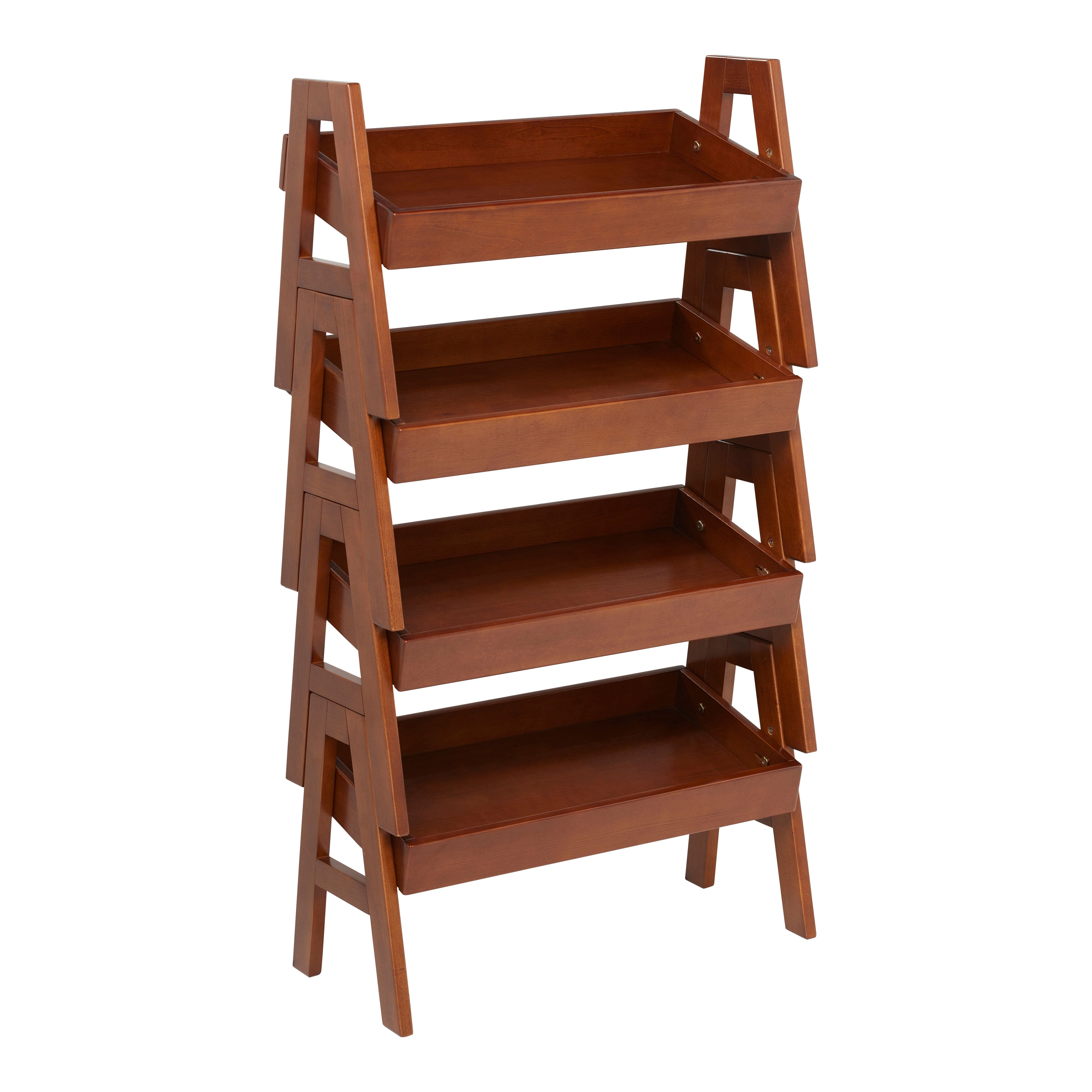 Adjustable Stacking Shelf with Full Edge, 4-Pack
