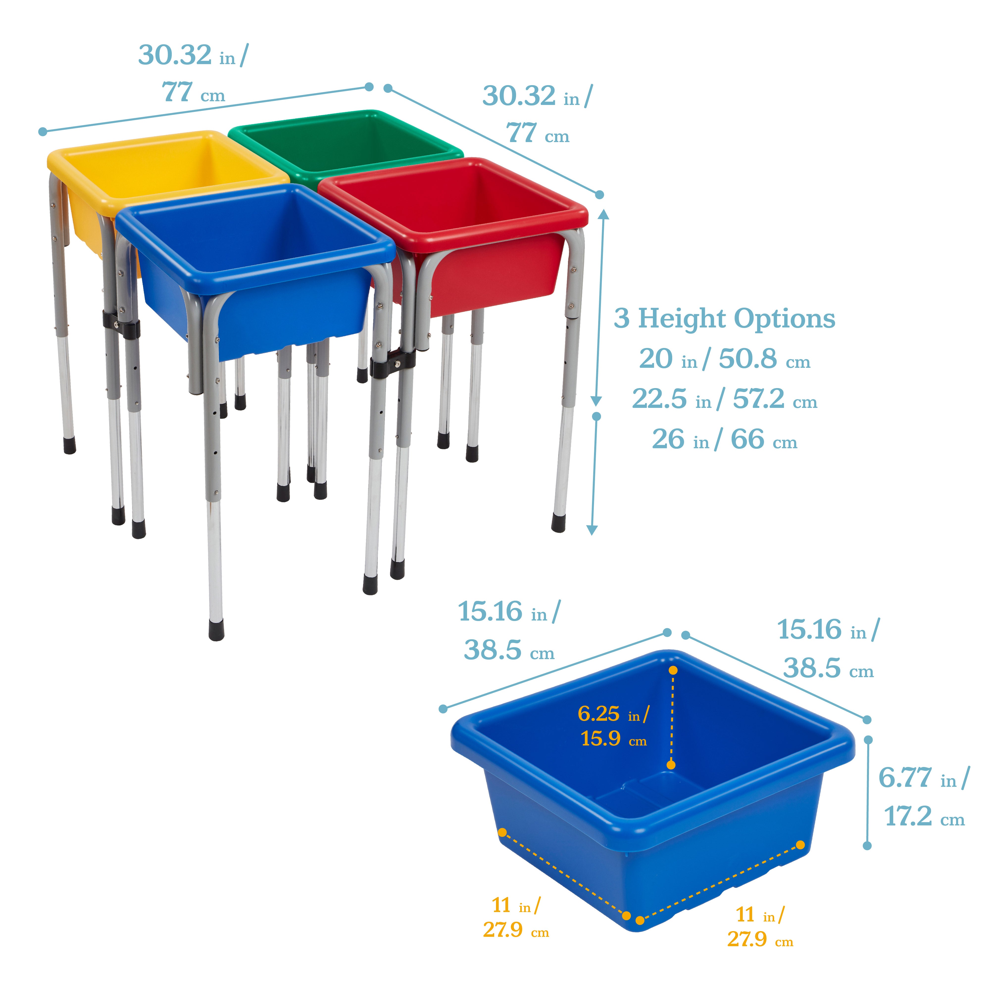 4-Station Sand and Water Adjustable Height Table