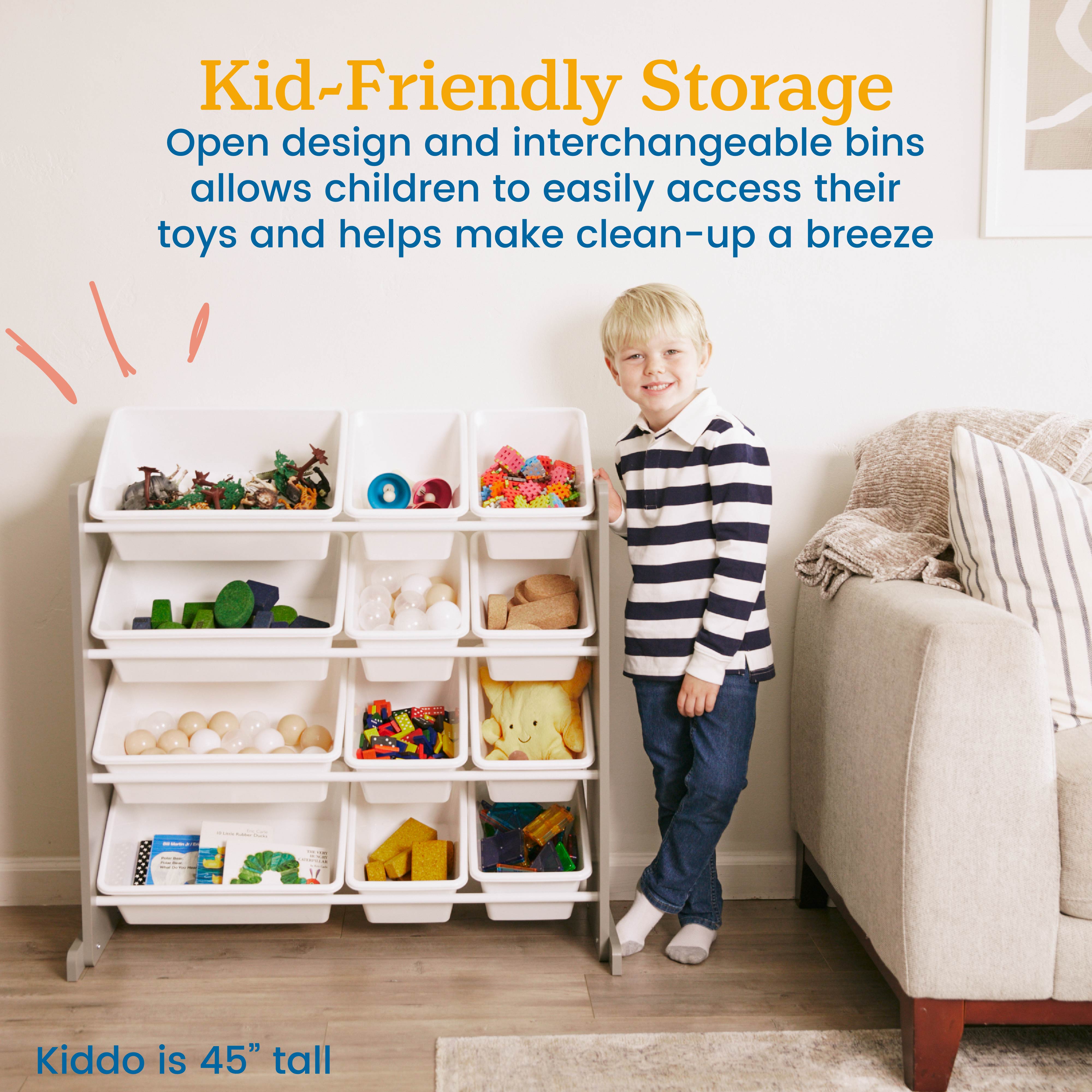 4-Tier Organizer with 12 Bins