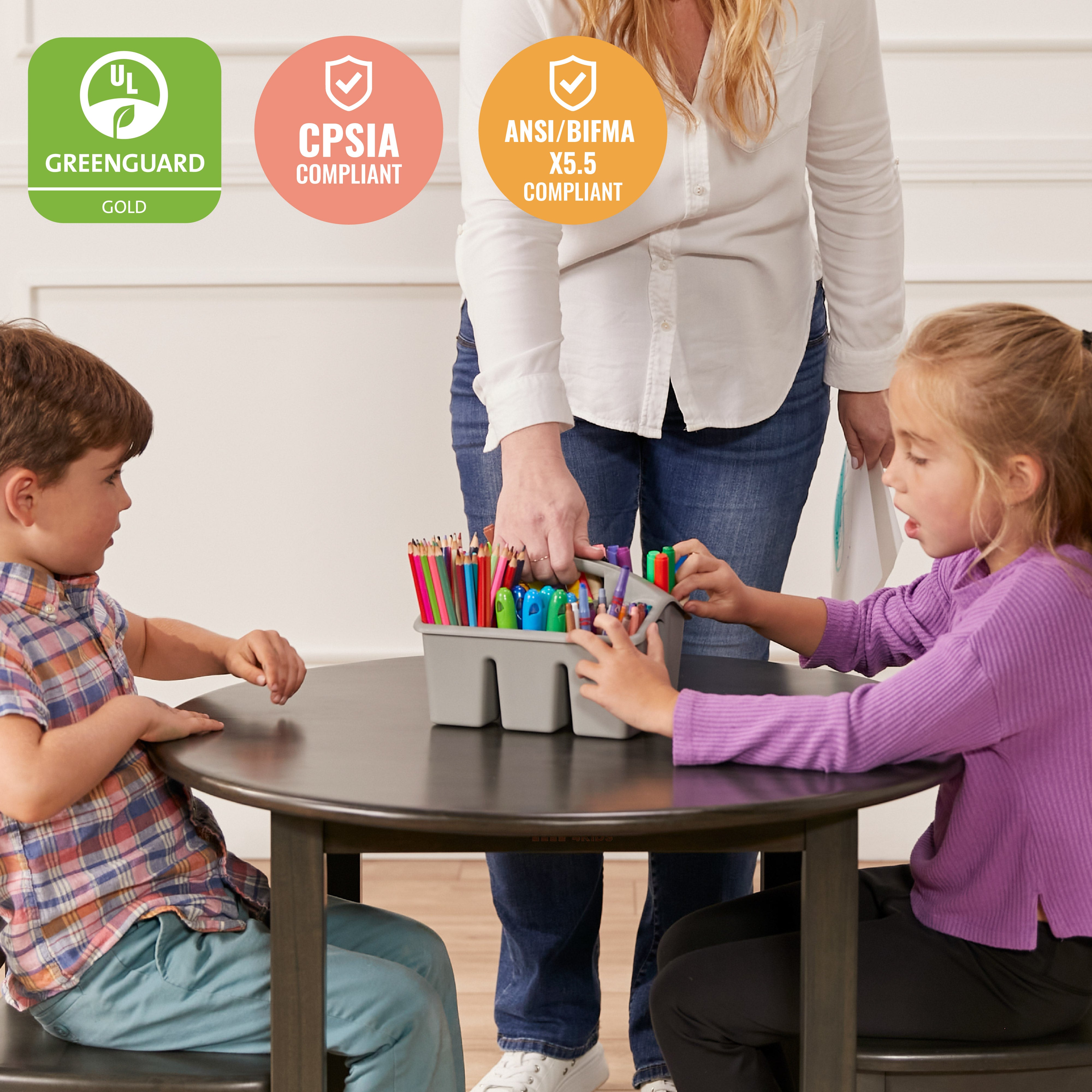 30in D Round Hardwood Table with 22in Legs