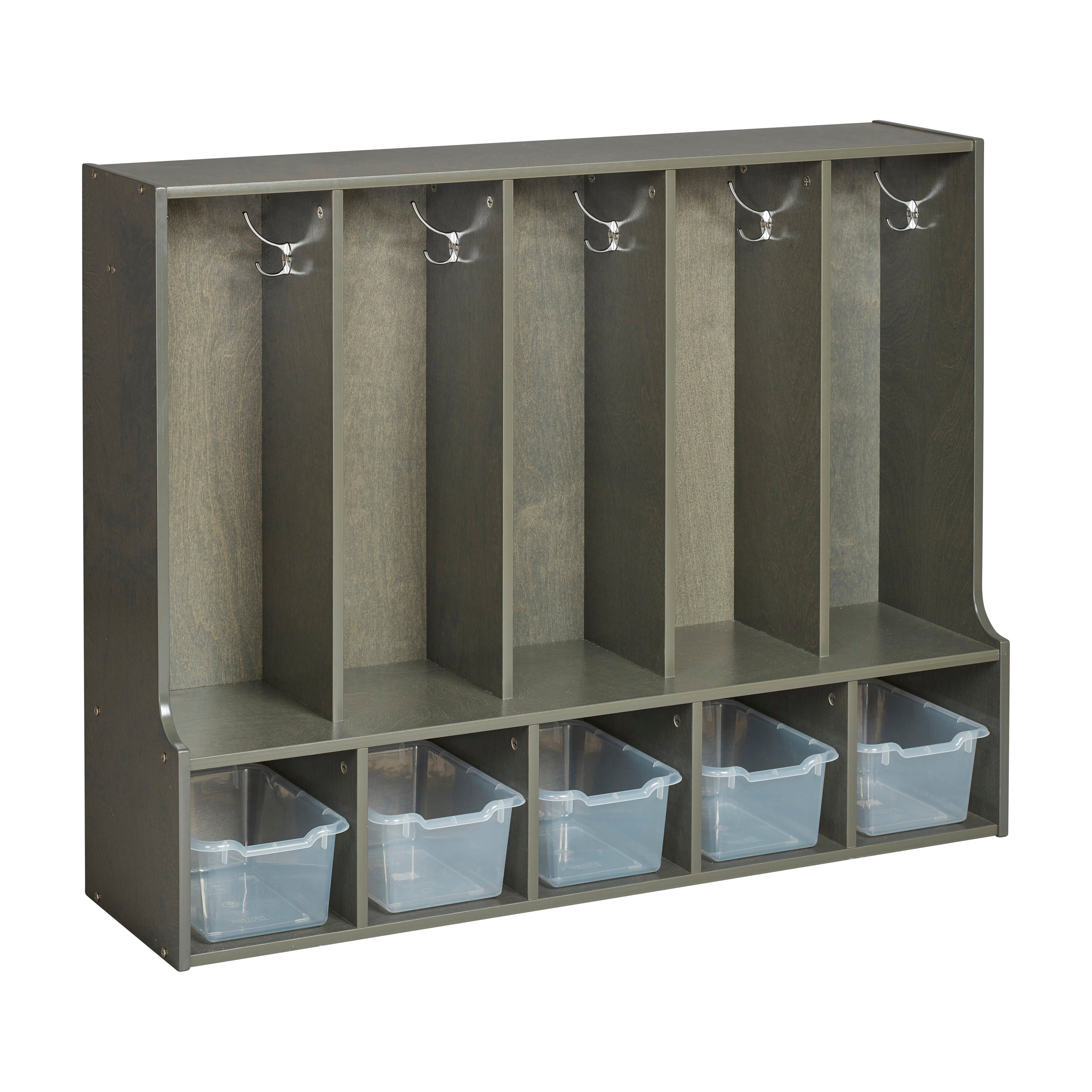 Streamline 5-Section Toddler Coat Locker with Bench and Bins
