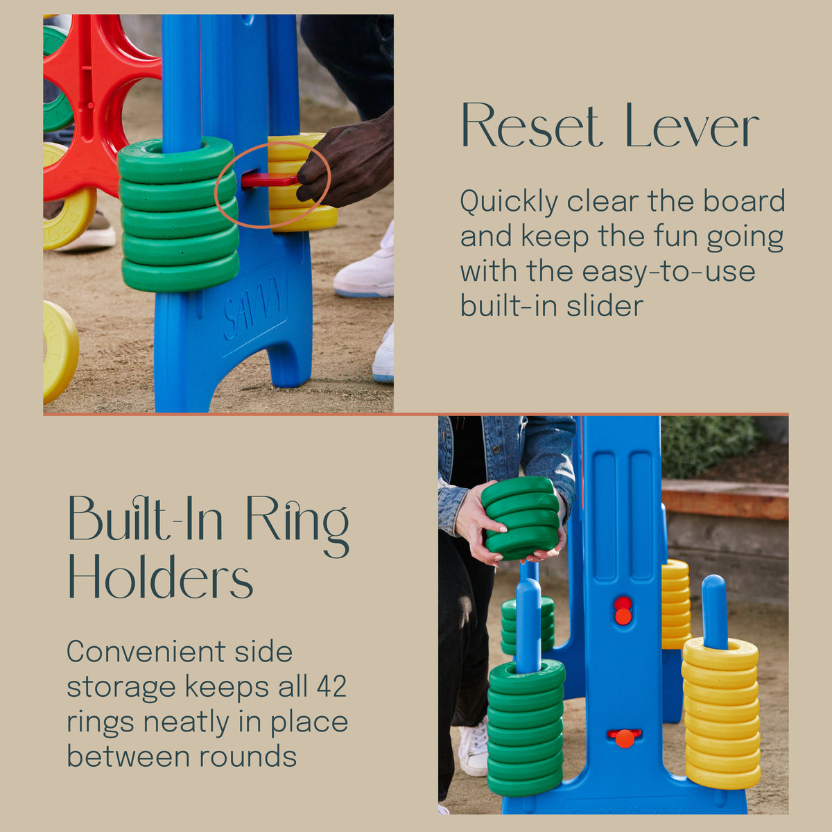 Giant 4-in-A-Row Indoor and Outdoor Yard Game Set, 3.8ft Tall