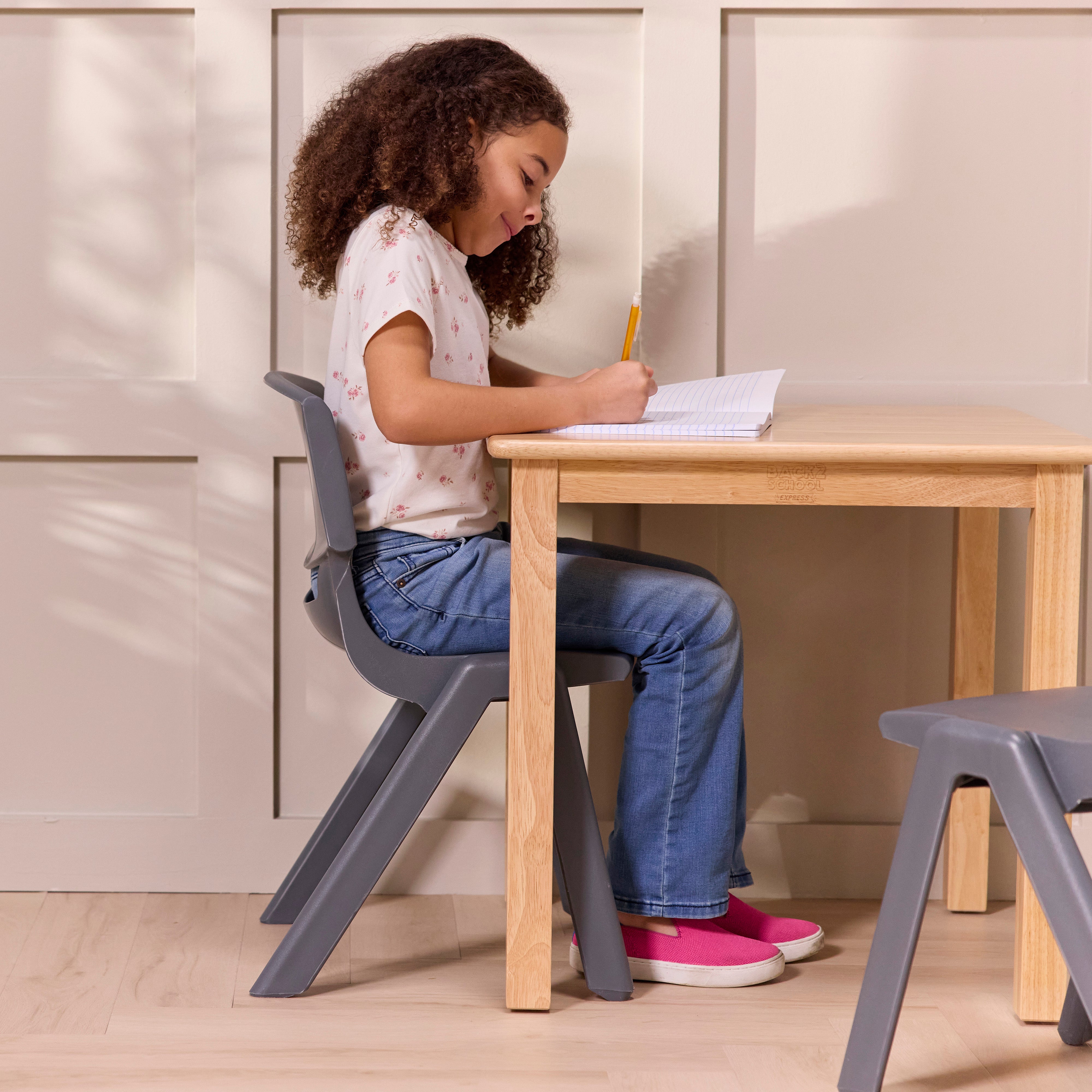 Stackable School Chairs, 14in Seat Height, 4-Pack