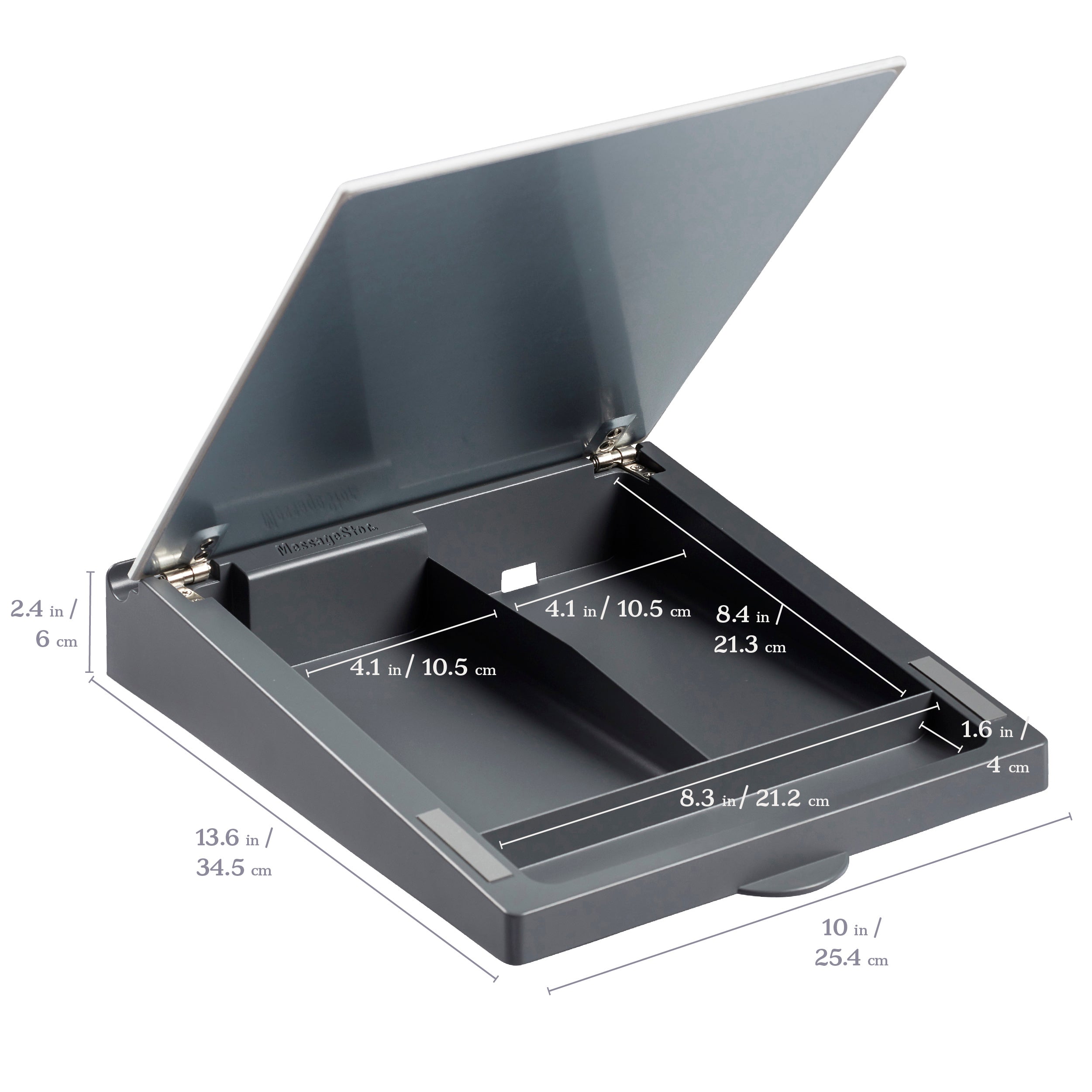 MessageStor Dry-Erase Glass Board Memo Station