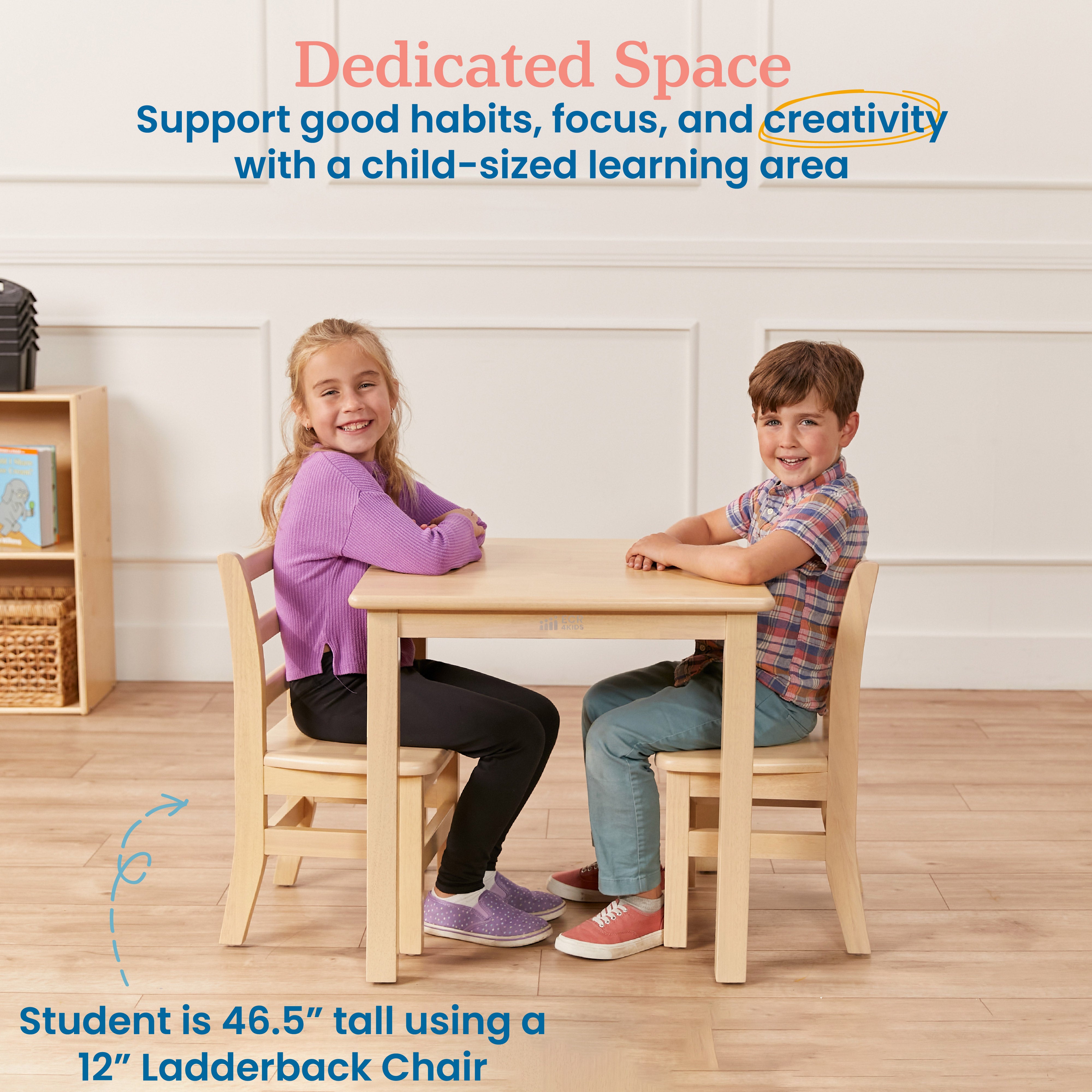 24in Square Hardwood Table with 22in Legs