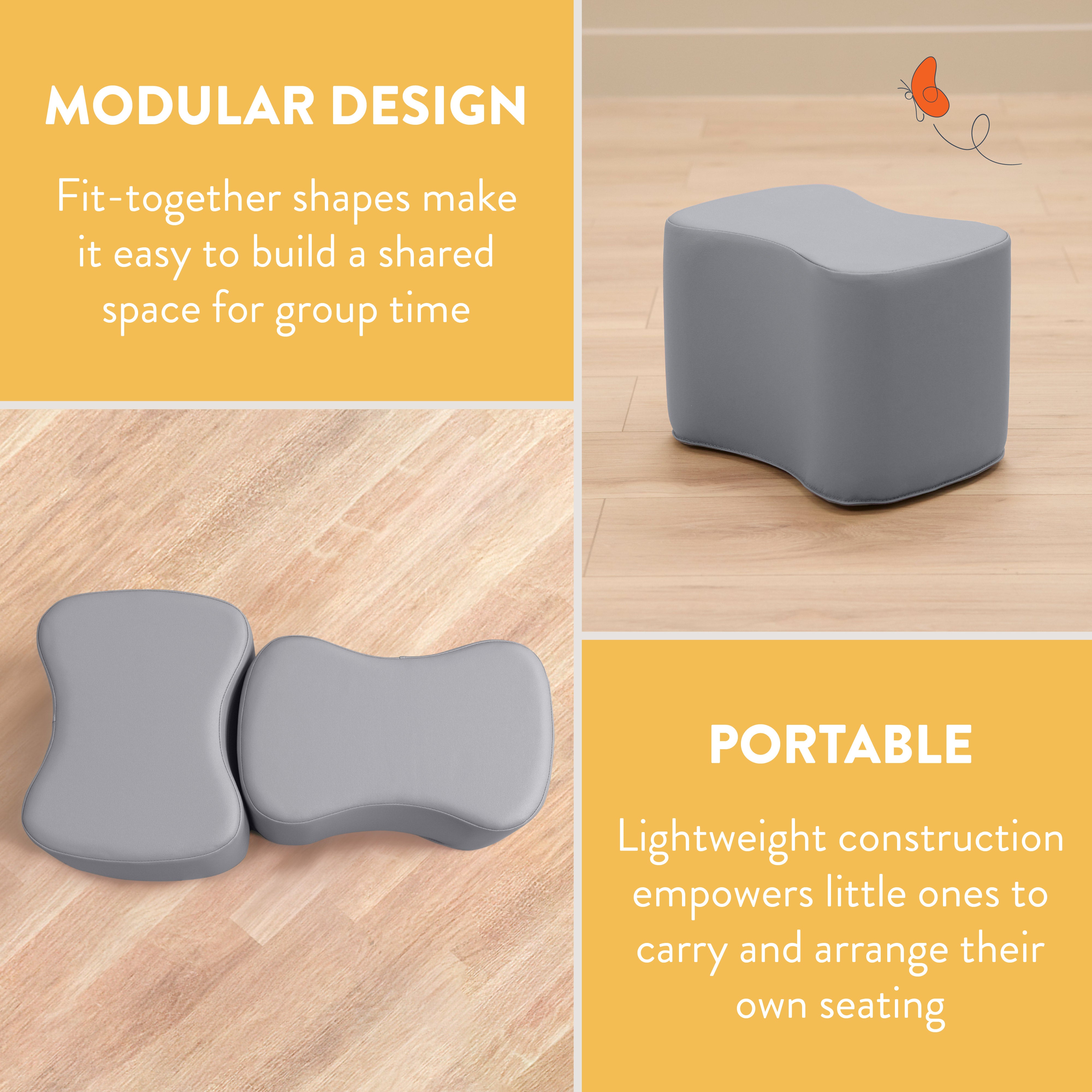 Butterfly Modular Stool Seating Set, 2-Pack