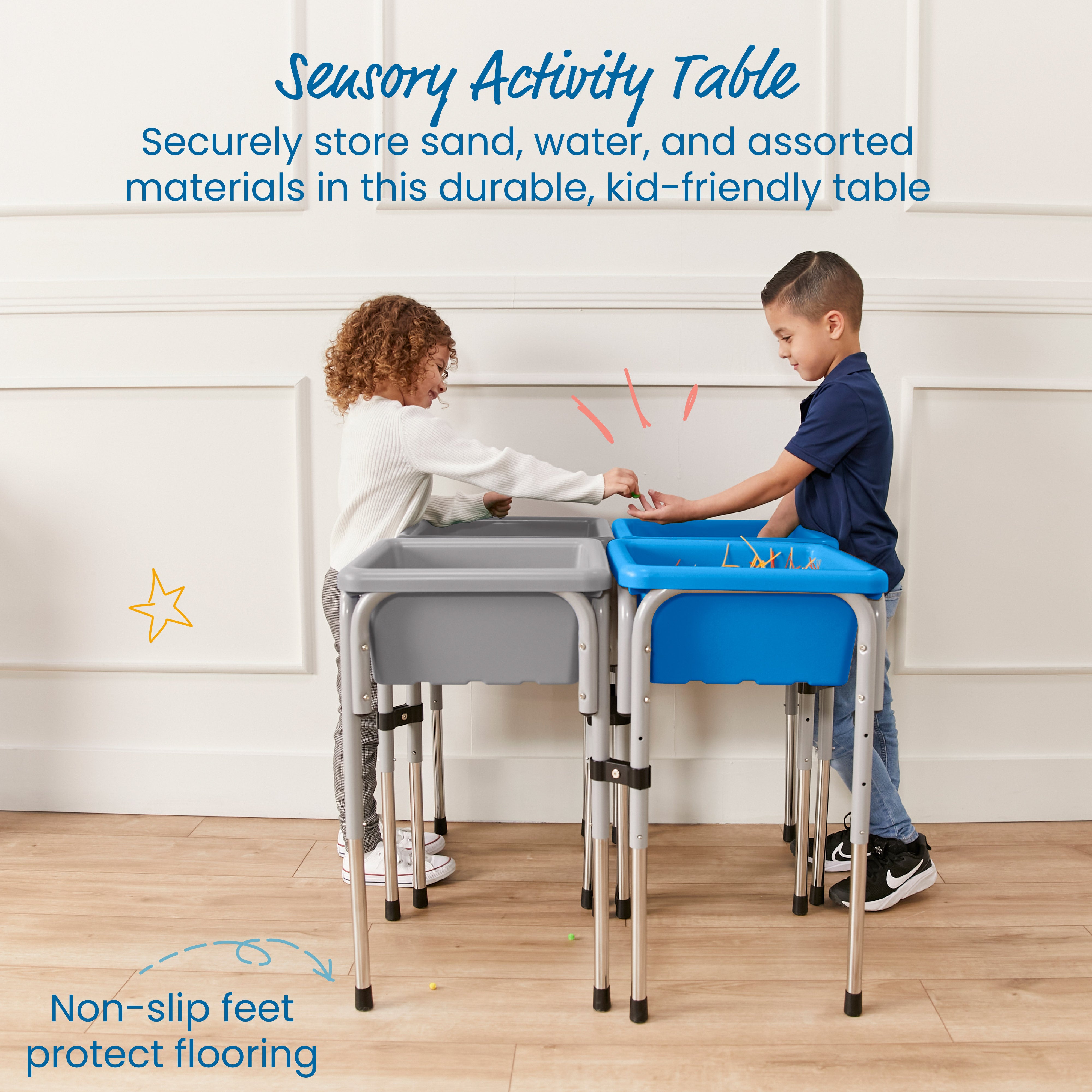 4-Station Sand and Water Adjustable Play Table