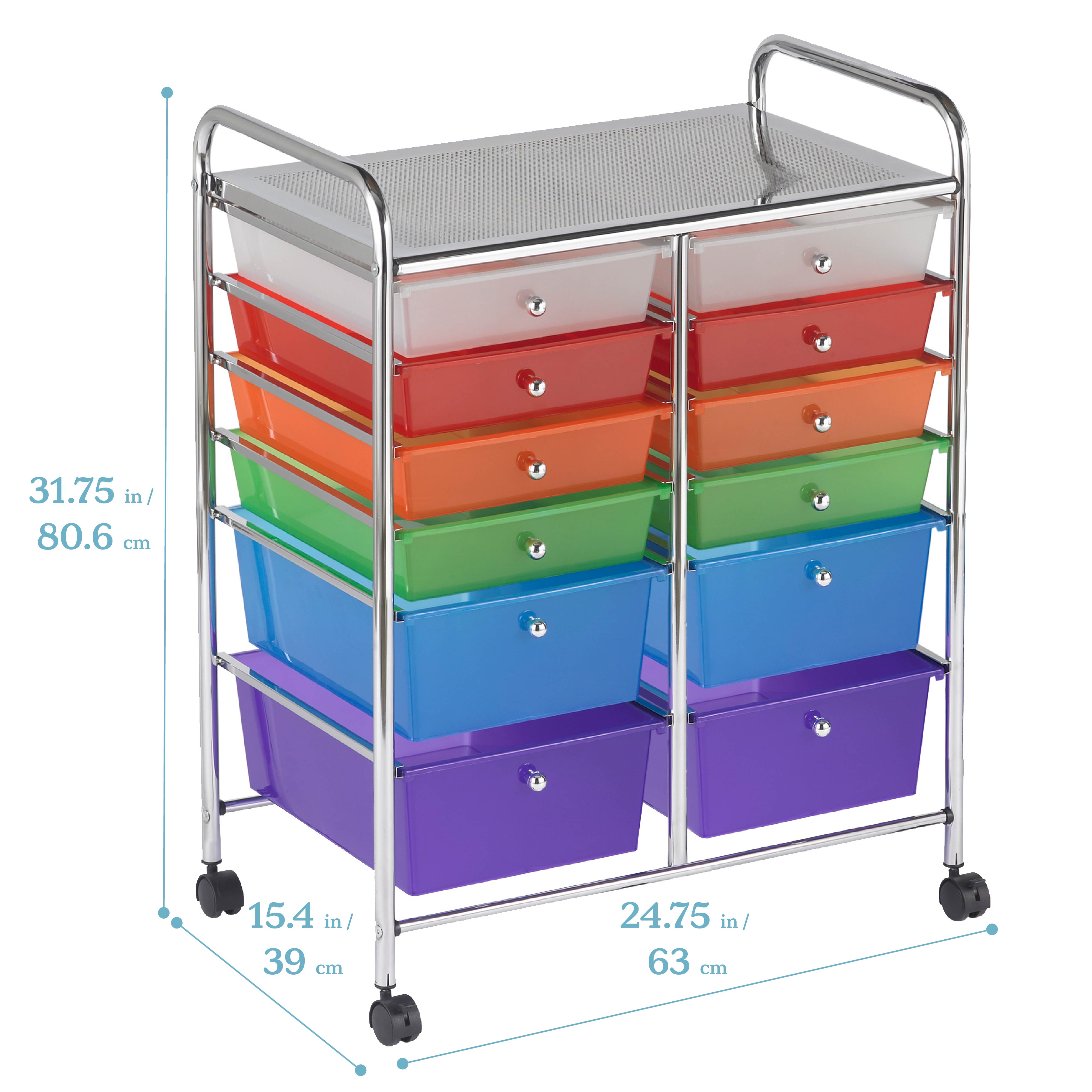 12-Drawer Everyday Rolling Utility Storage Cart