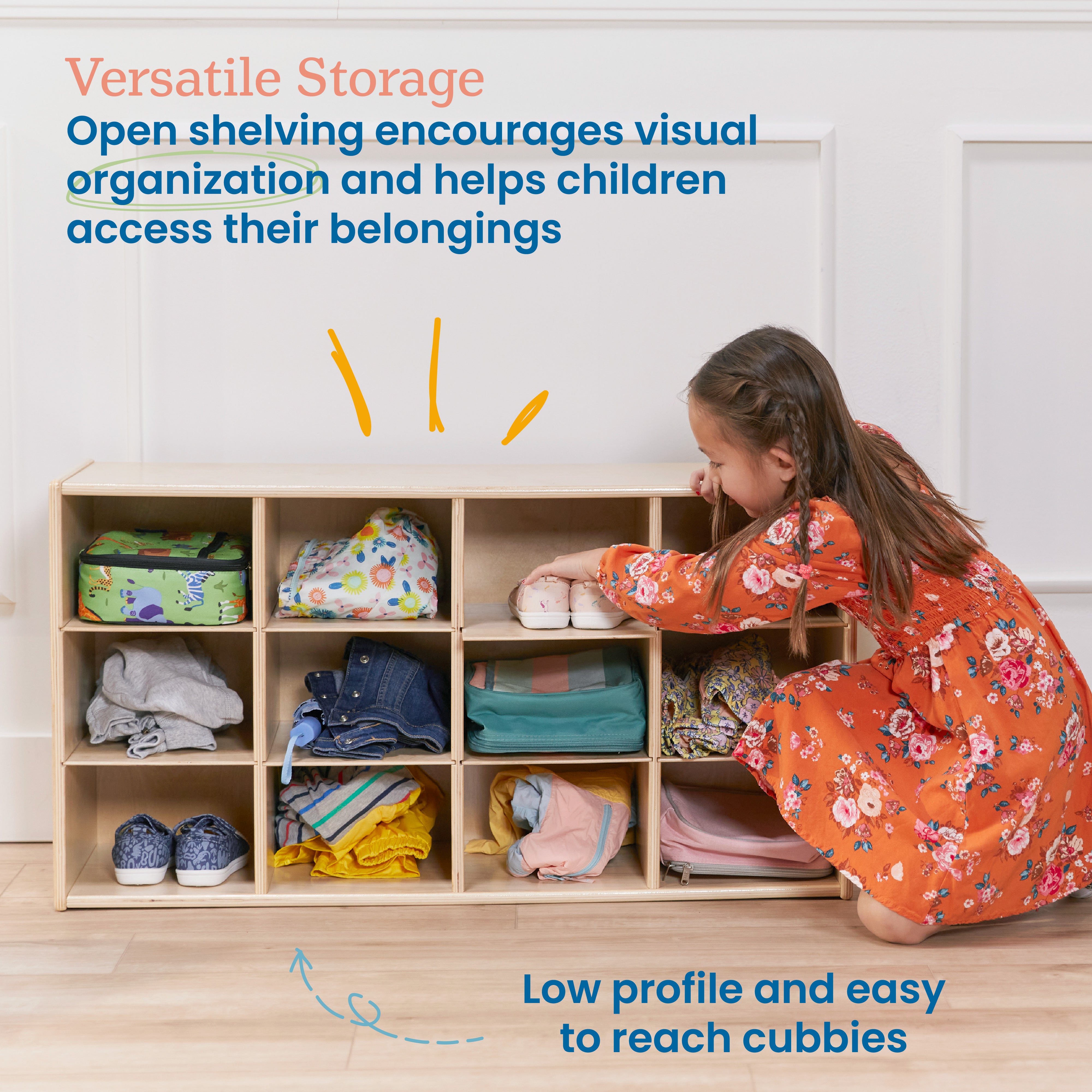 Streamline 12 Cubby Tray Storage Cabinet, 3x4