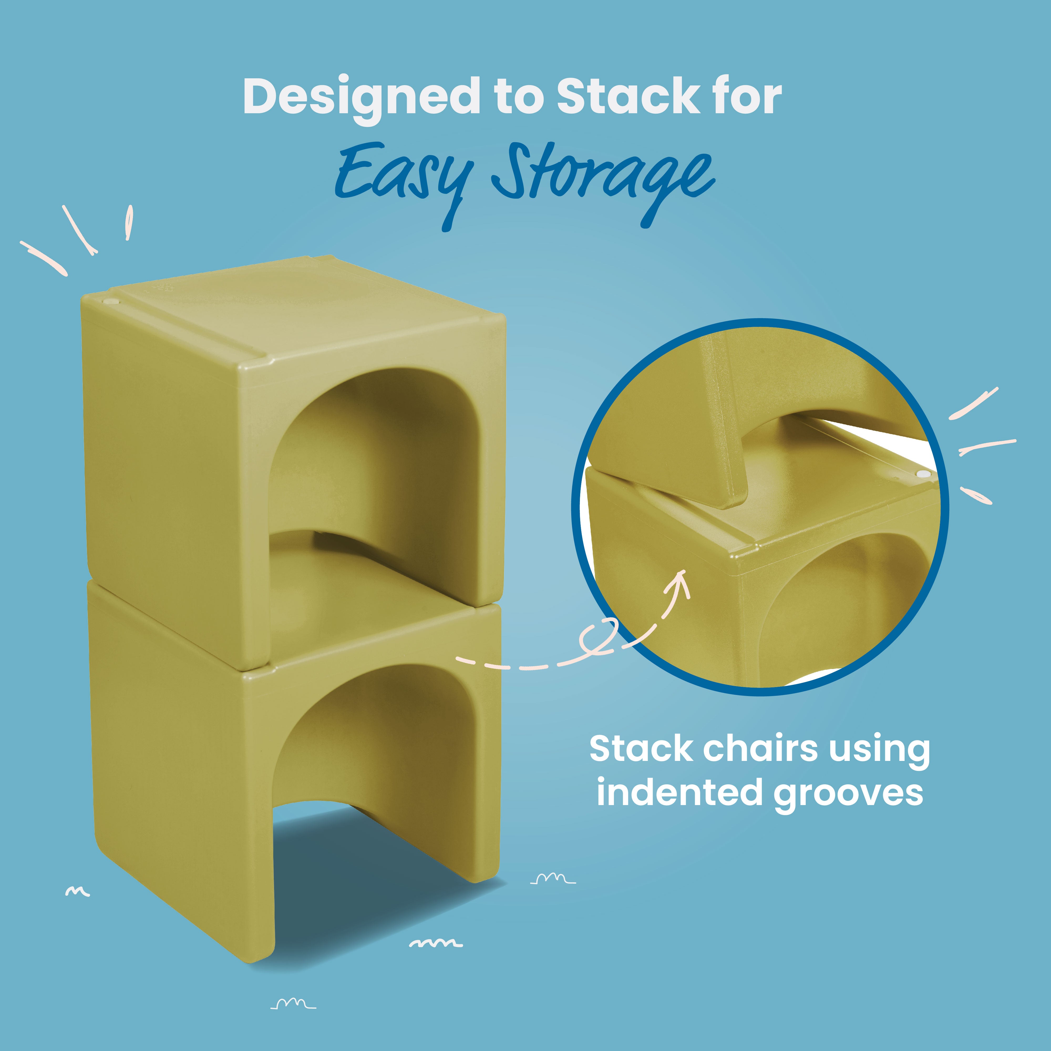 Tri-Me Table and Cube Chair Set, 3-Piece