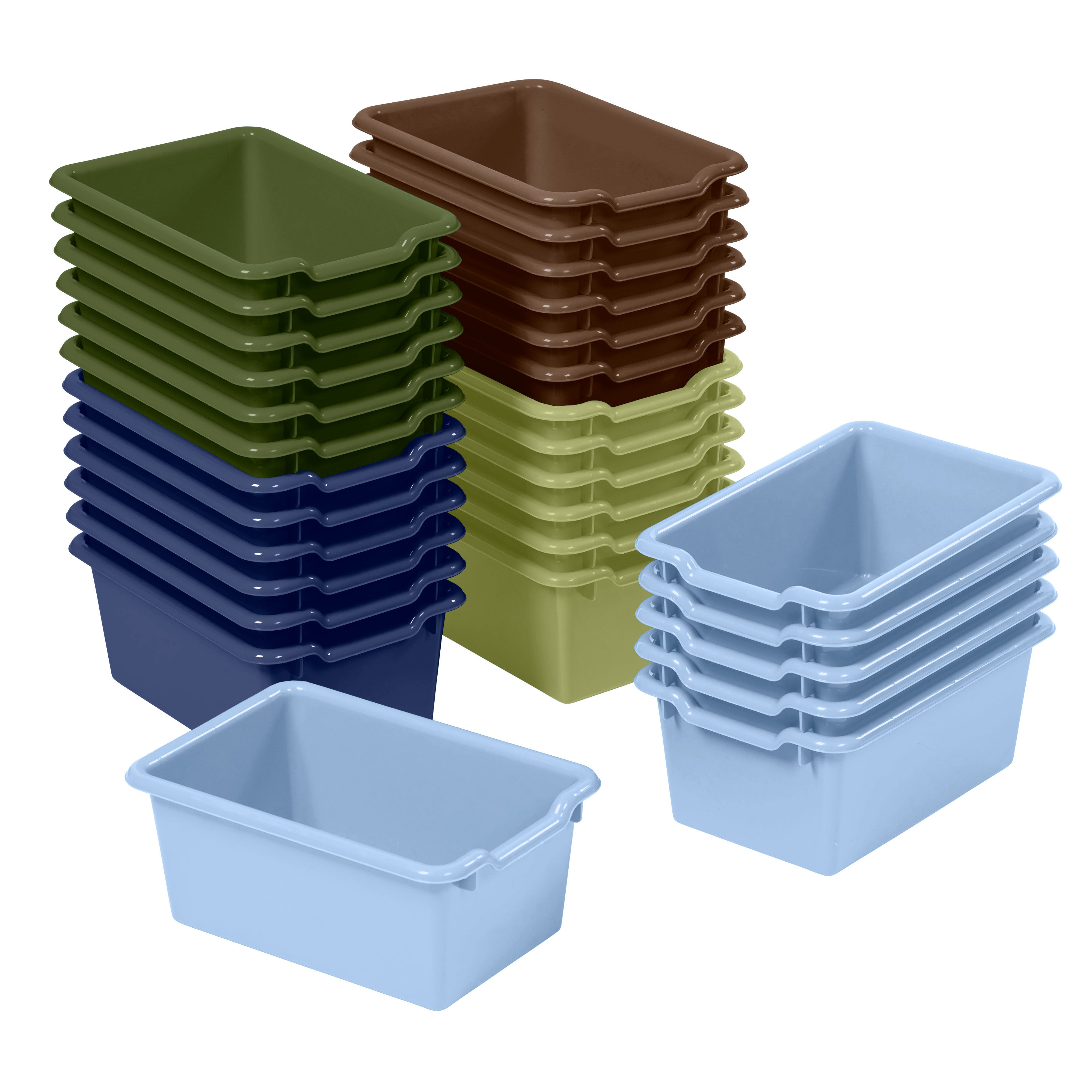 Scoop Front Plastic Storage Bins, 30-Piece