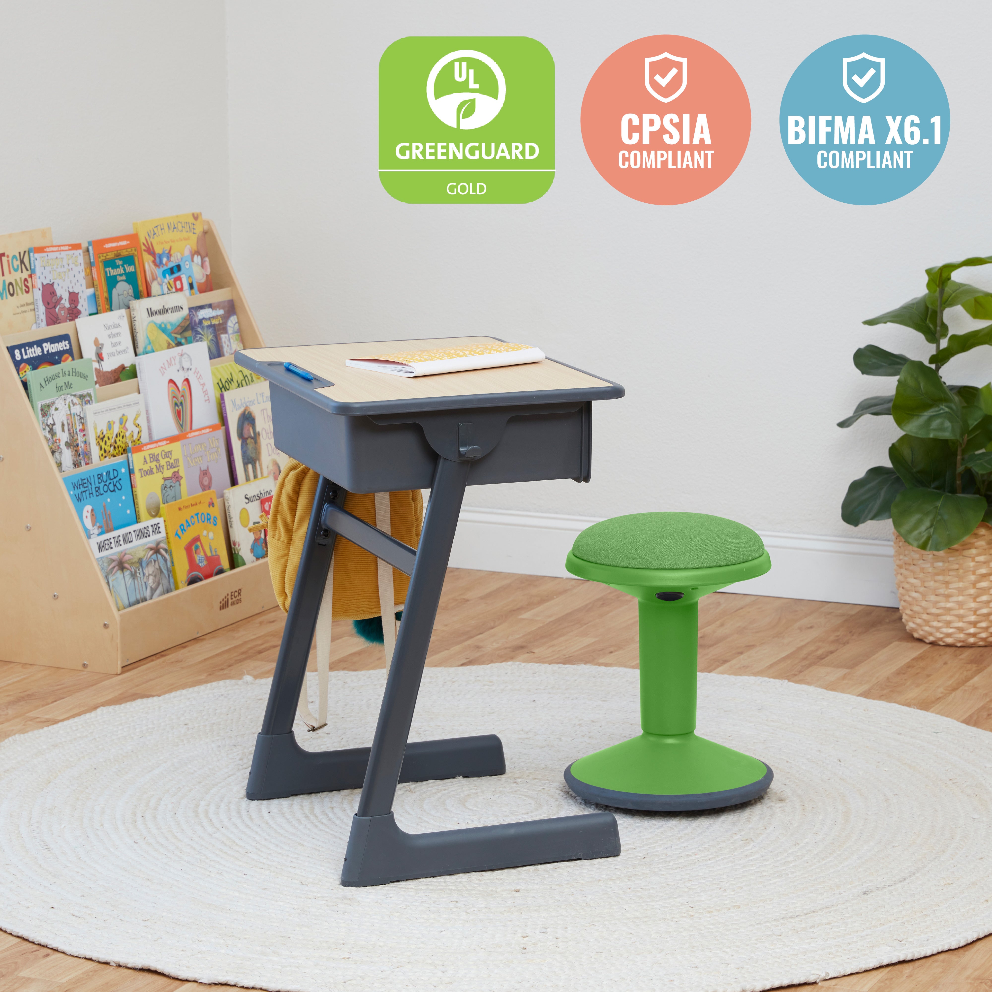 Sitwell Wobble Stool with Cushion, Adjustable Height