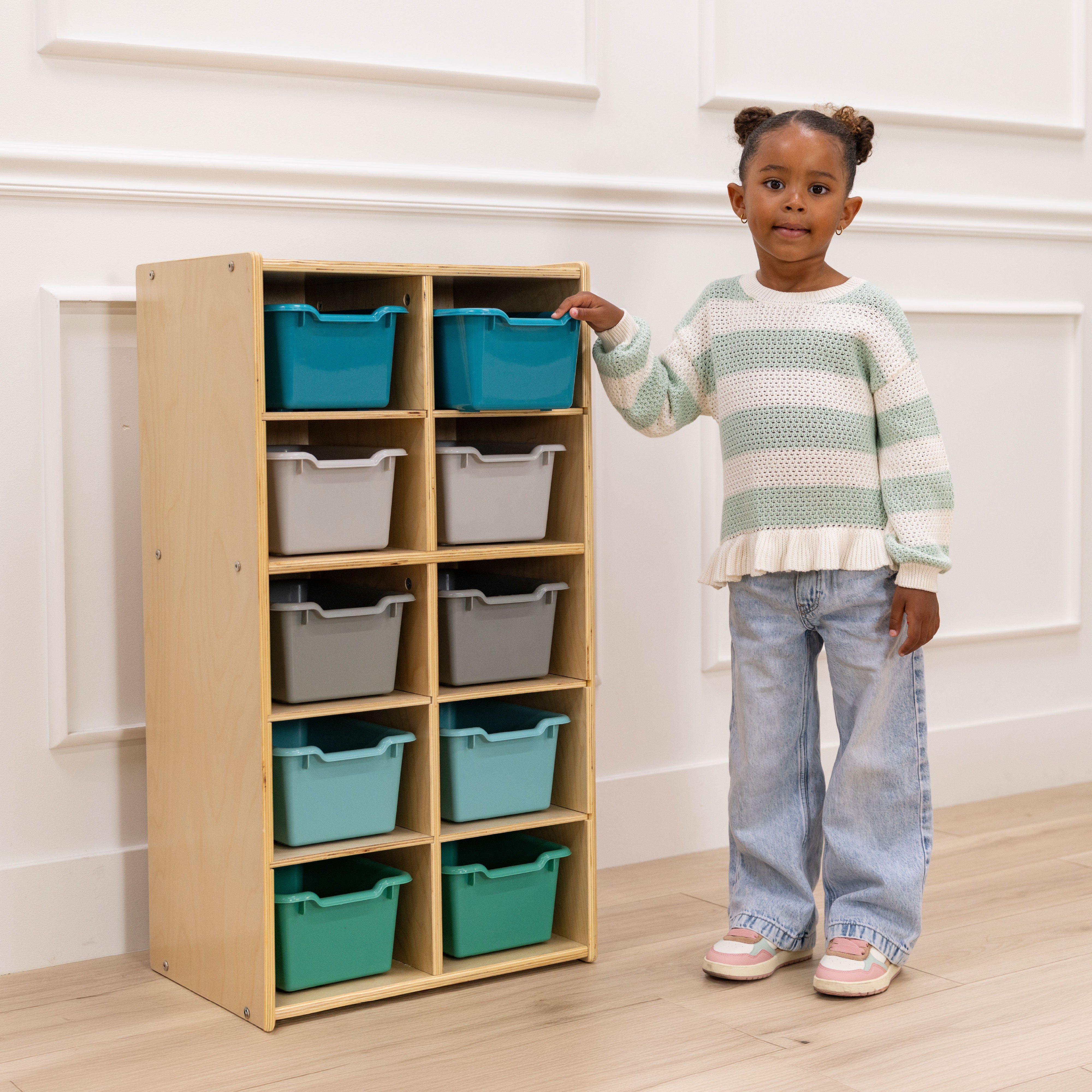 Streamline 10 Cubby Tray Cabinet with 10 Scoop Front Bins, 5x2