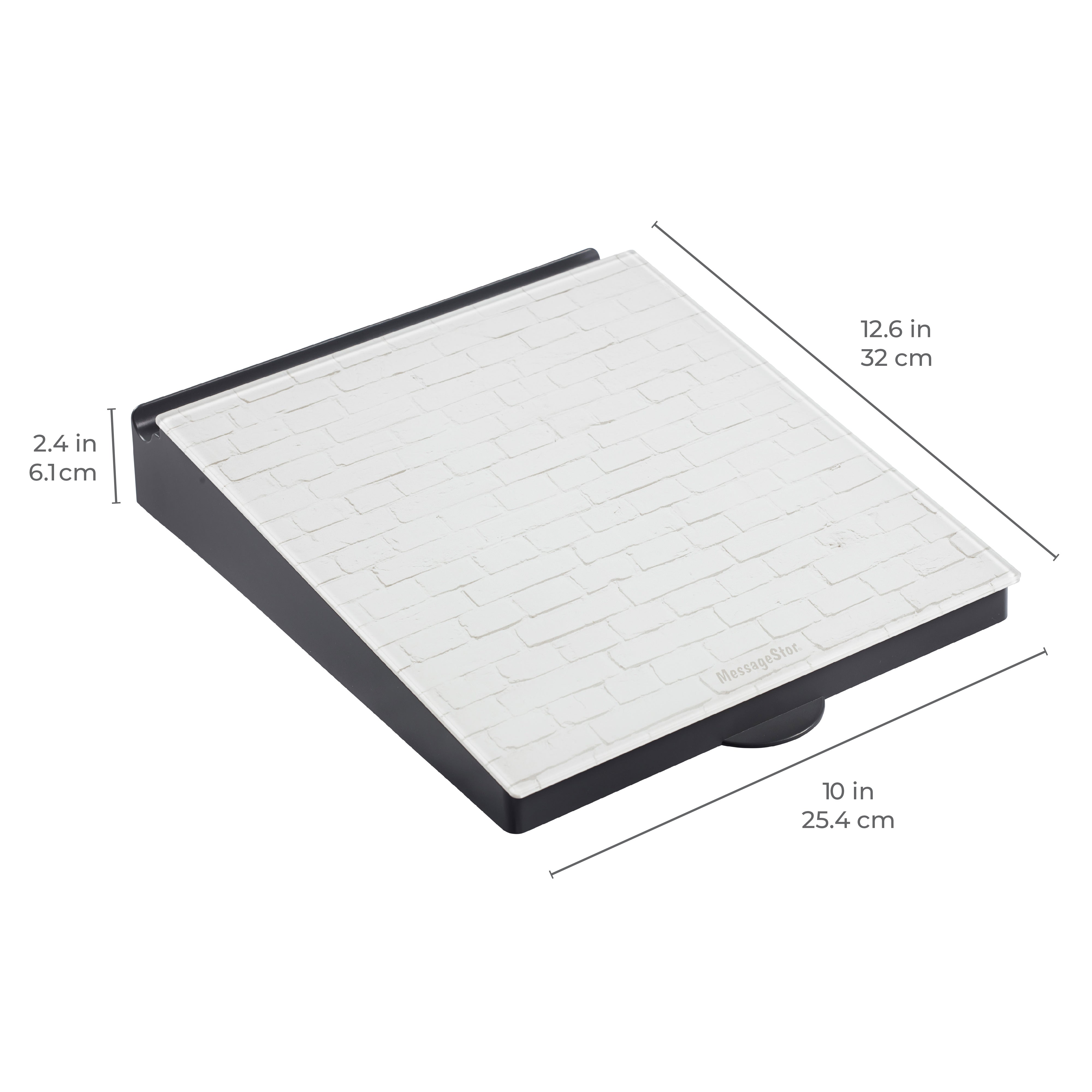 MessageStor Dry-Erase Glass Board Memo Station