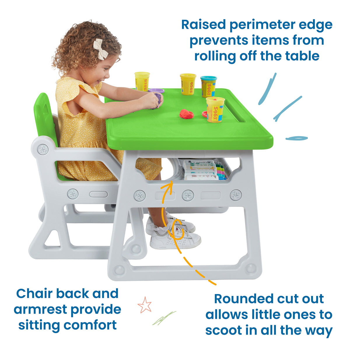 Toddler Plus Desk and Chair Set, 2-Piece