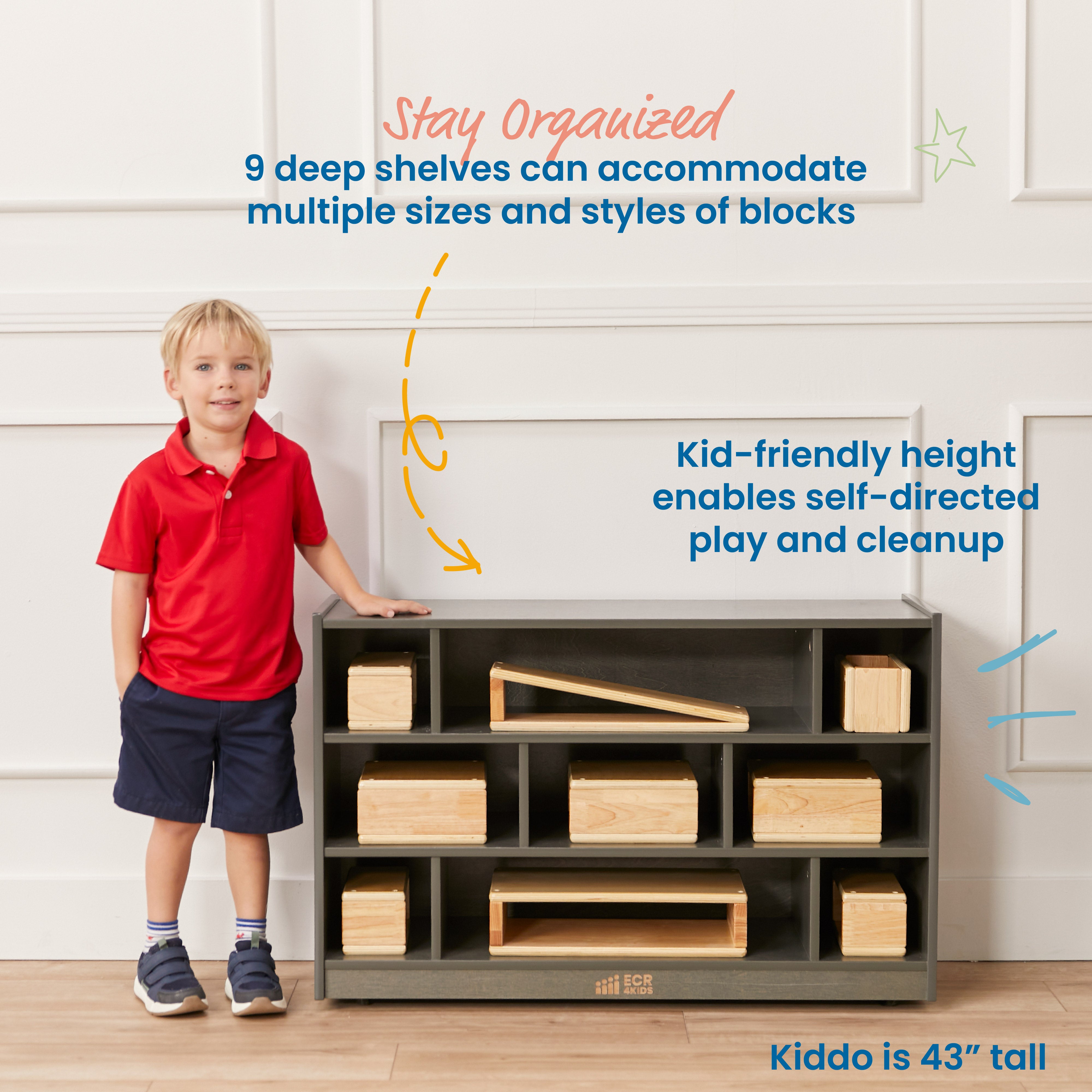 Mobile Block Storage Cart, Medium