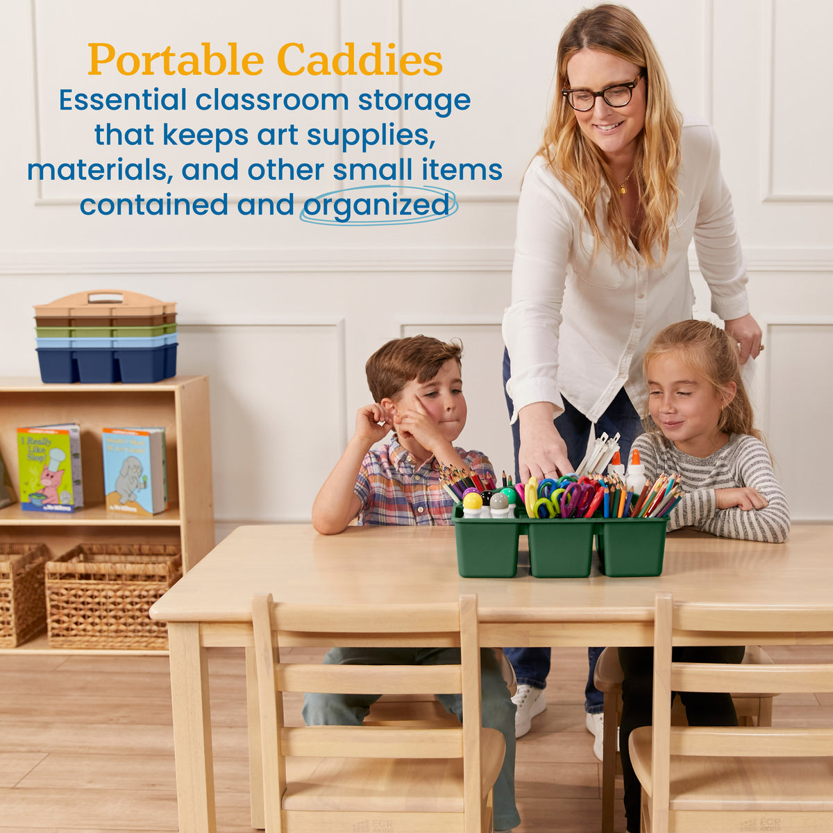 6-Compartment Large Plastic Caddy, 6-Pack