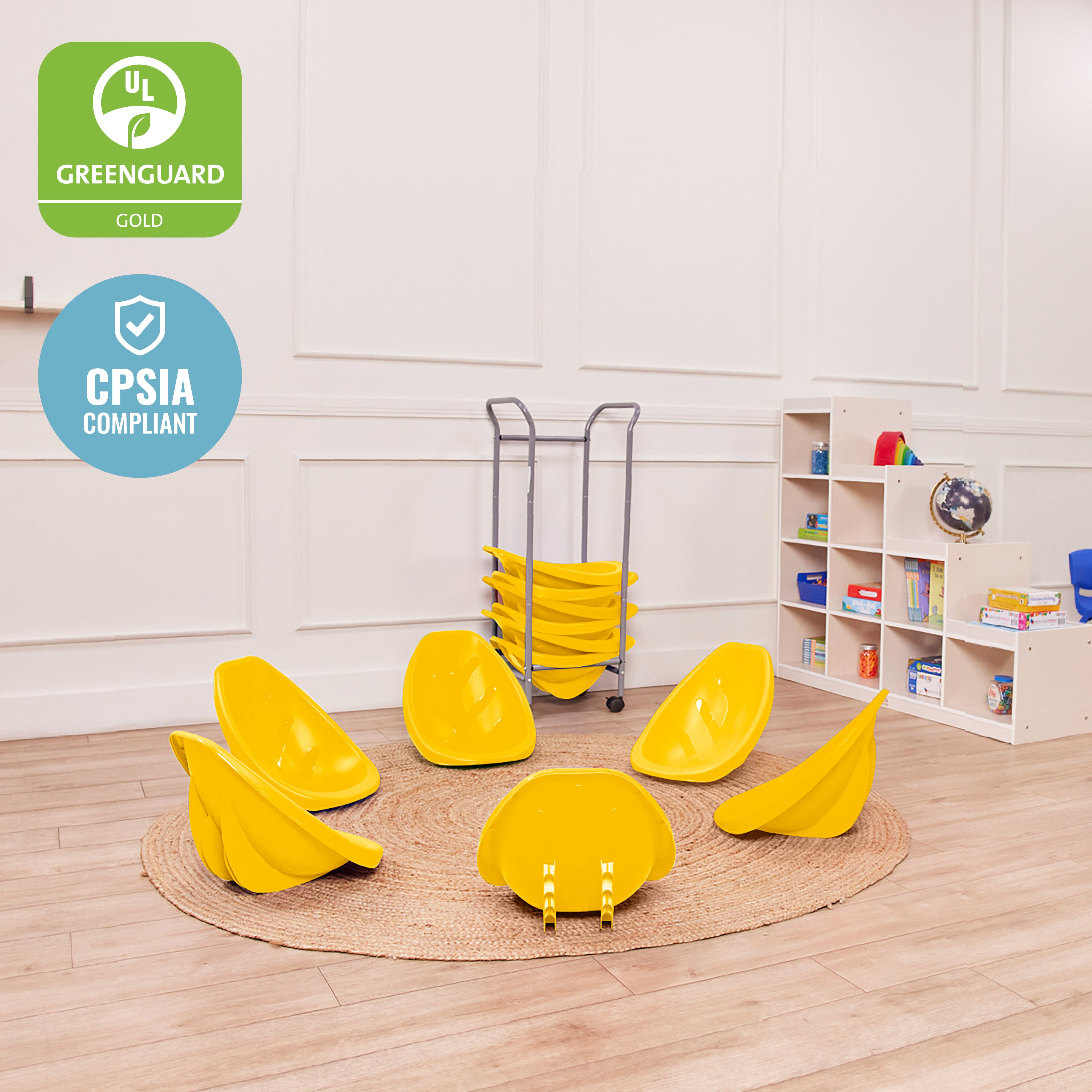 Leaf Floor Seats with Mobile Leaf Seat Cart, 12-Piece