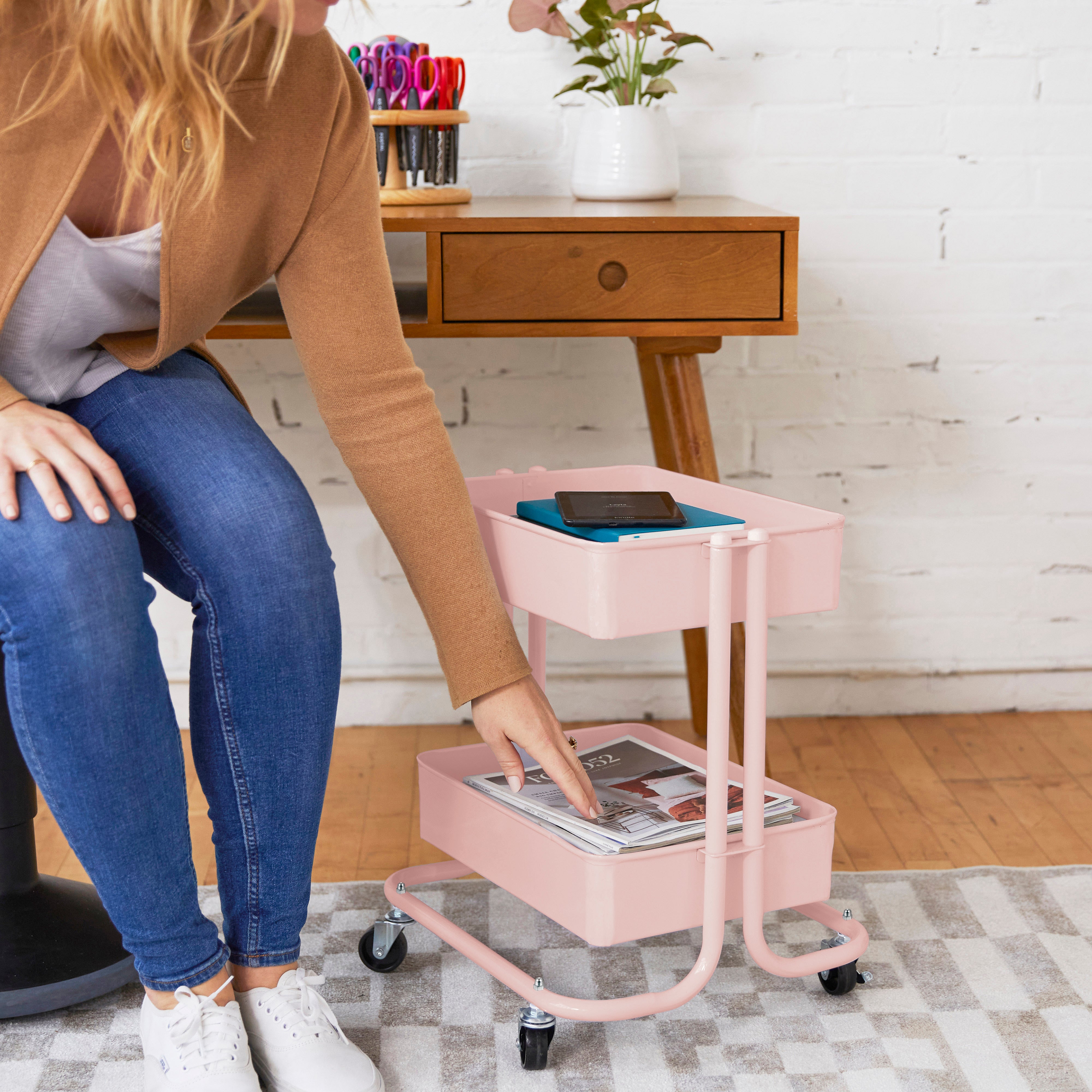 2-Tier Rolling Utility Cart