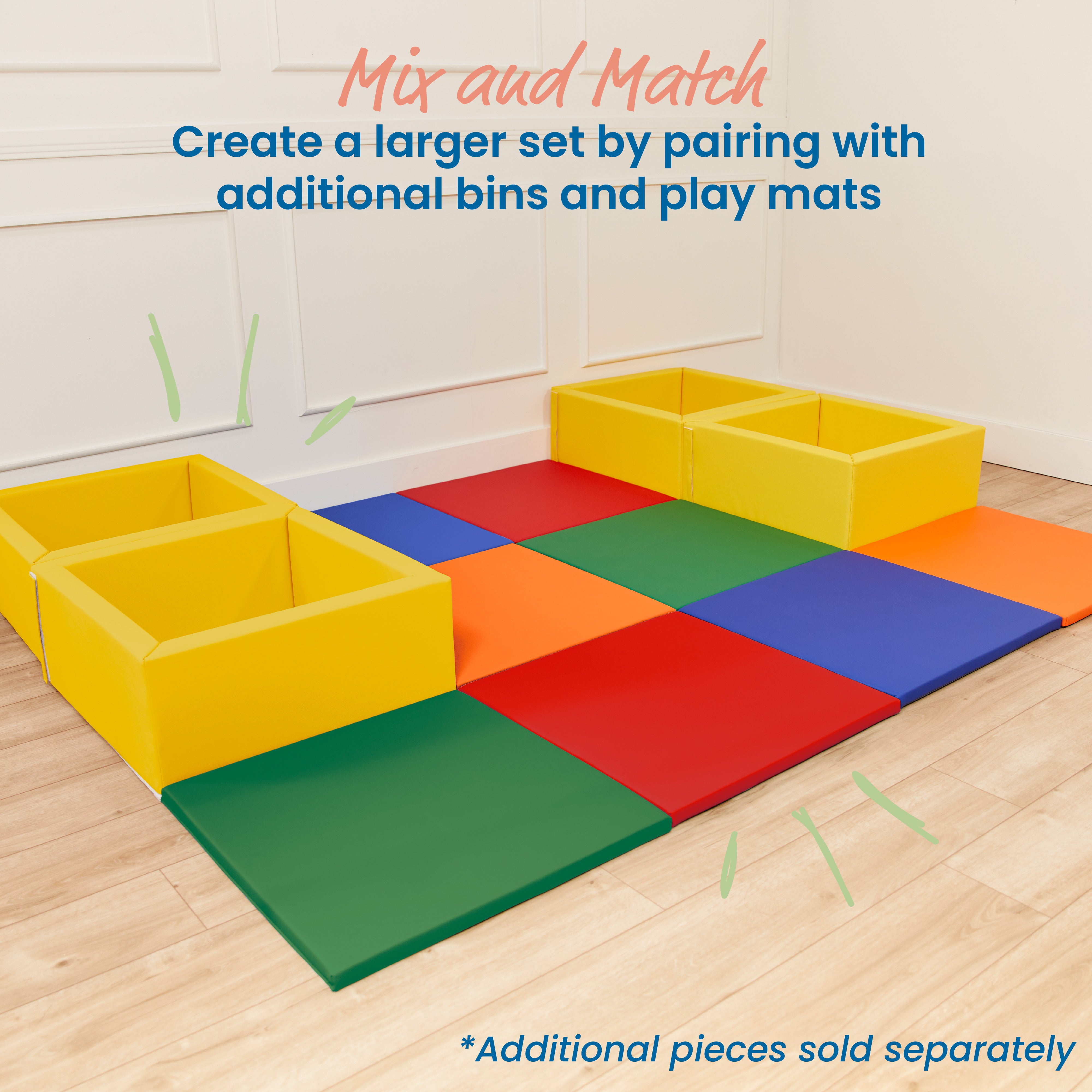 Play Patch Activity Mat and Toy Bins, 6-Piece