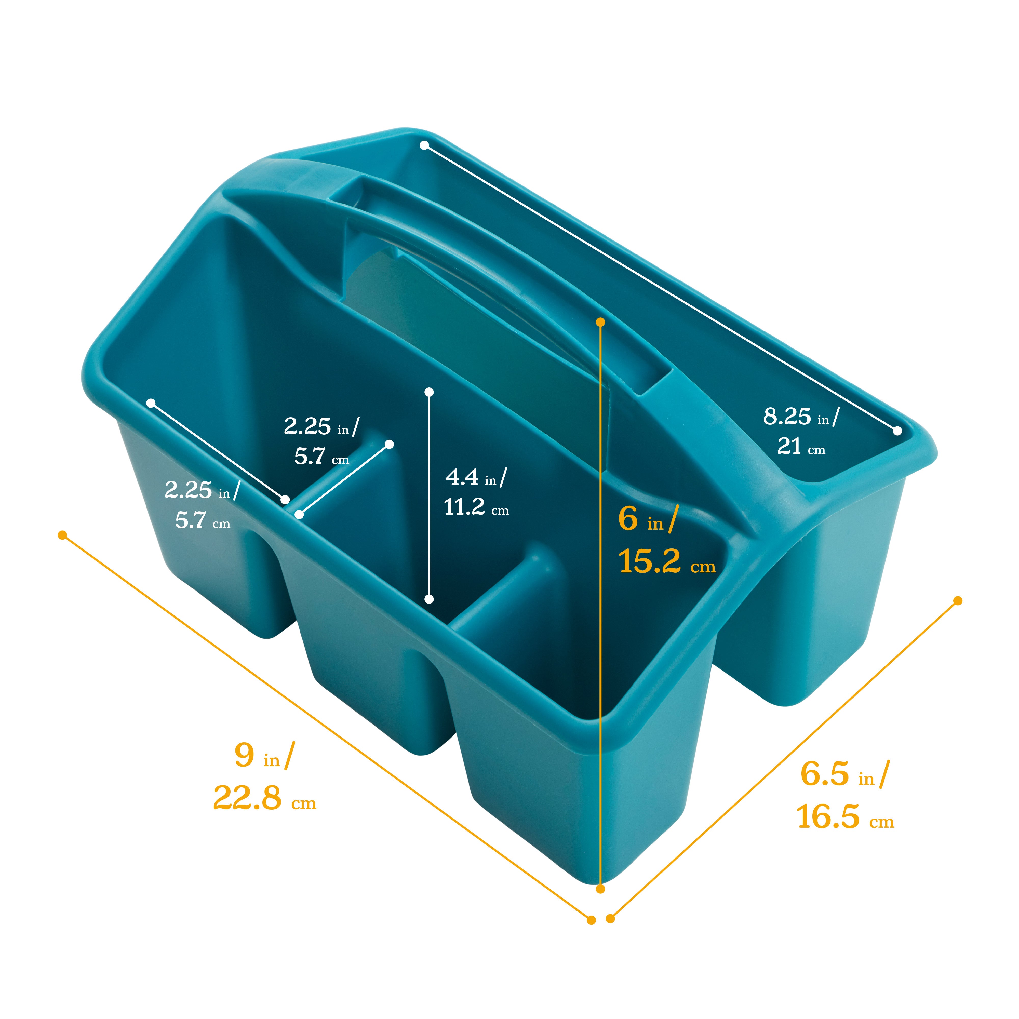 4-Compartment Small Plastic Caddy, 6-Pack