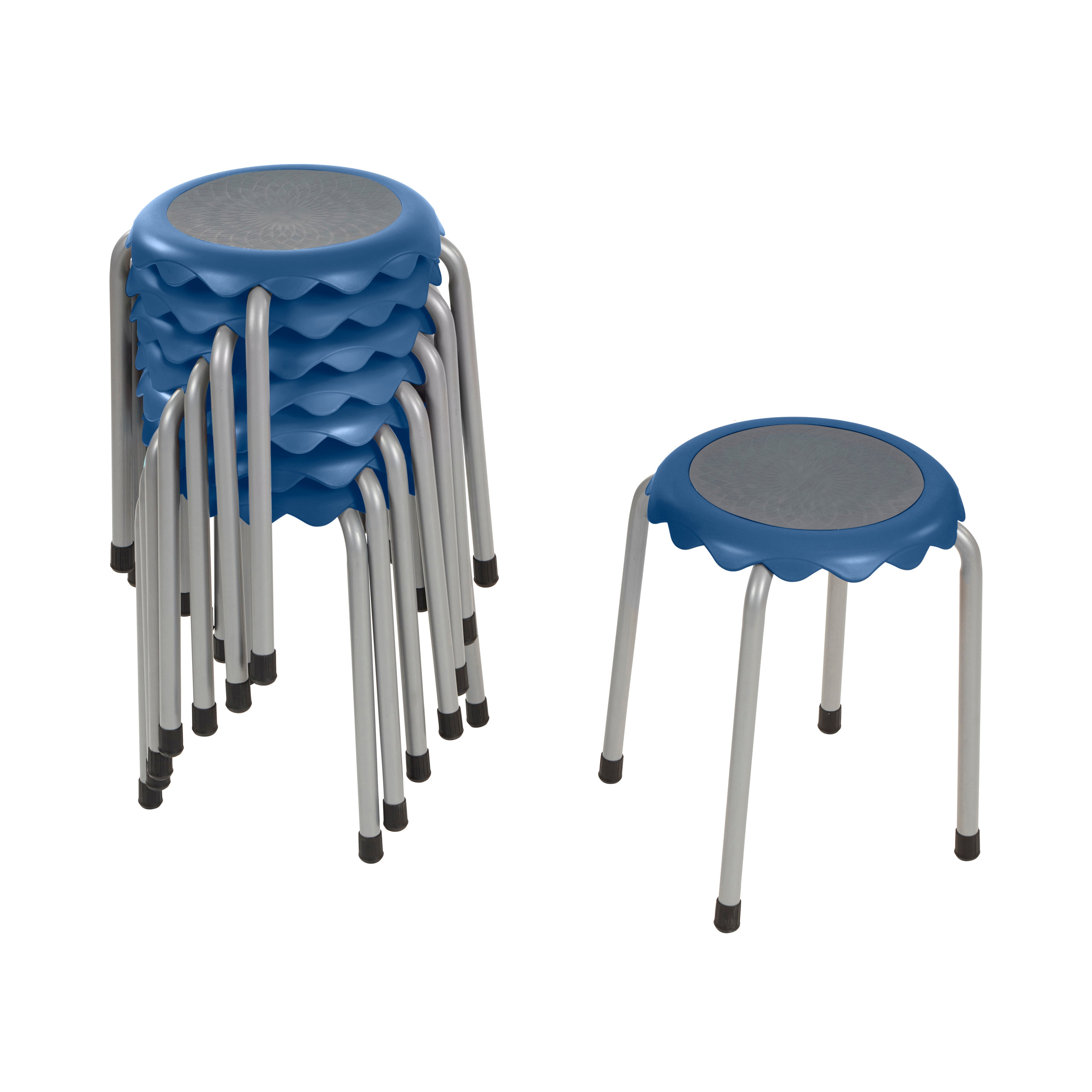 Daisy Stackable Stool with Glides Seating Set, 8-Piece