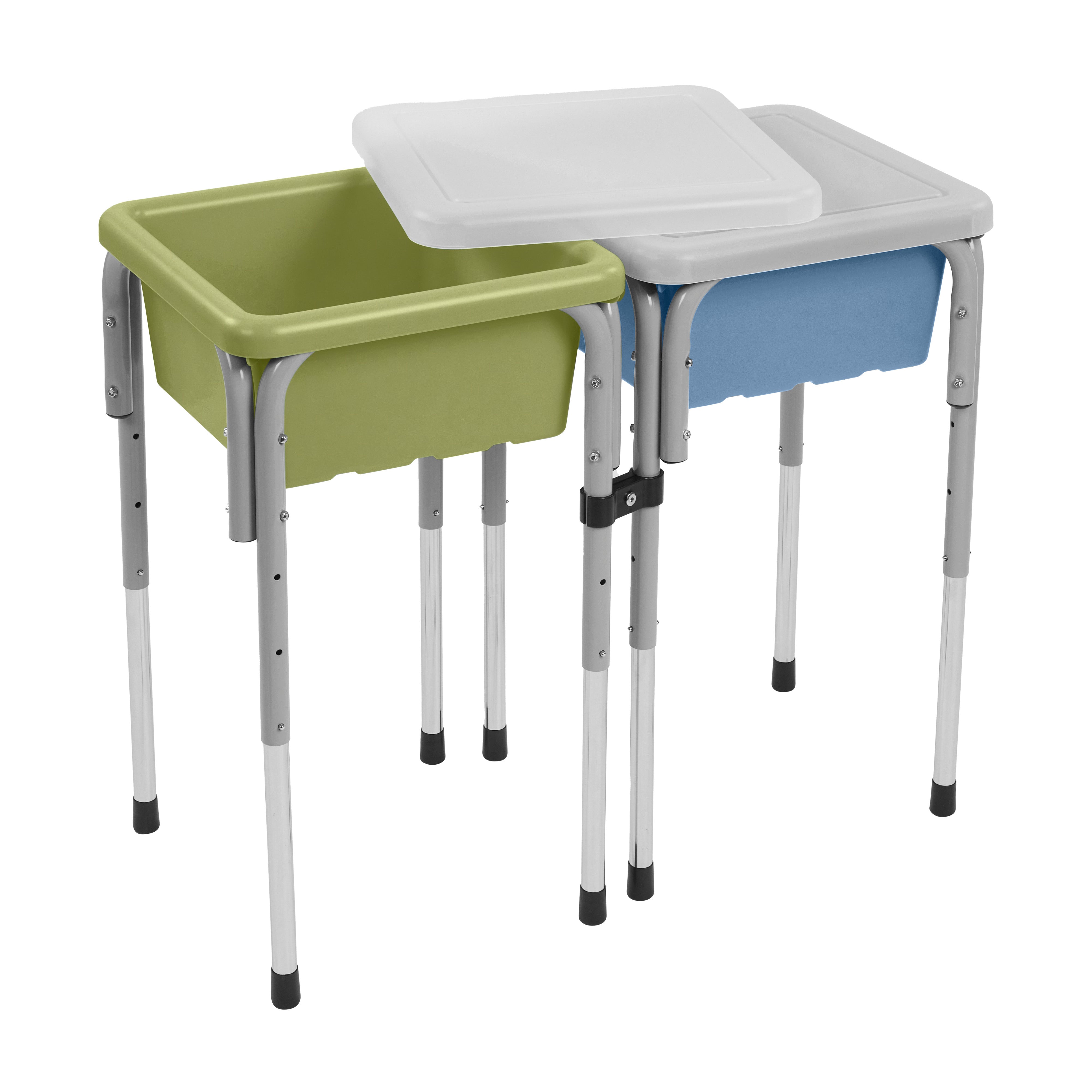 2-Station Sand and Water Adjustable Play Table, Sensory Bins