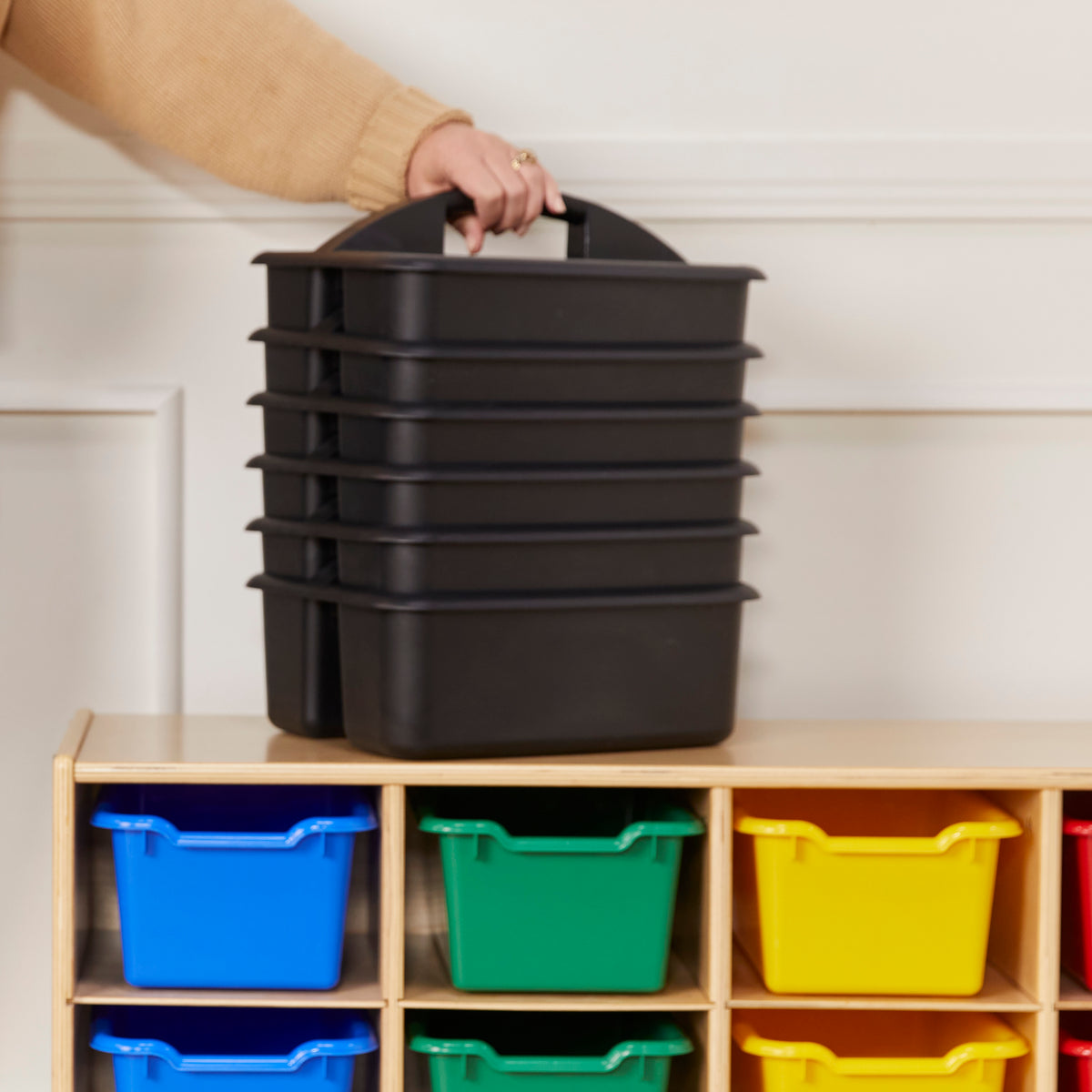 2-Compartment Large Plastic Caddy, 6-Pack