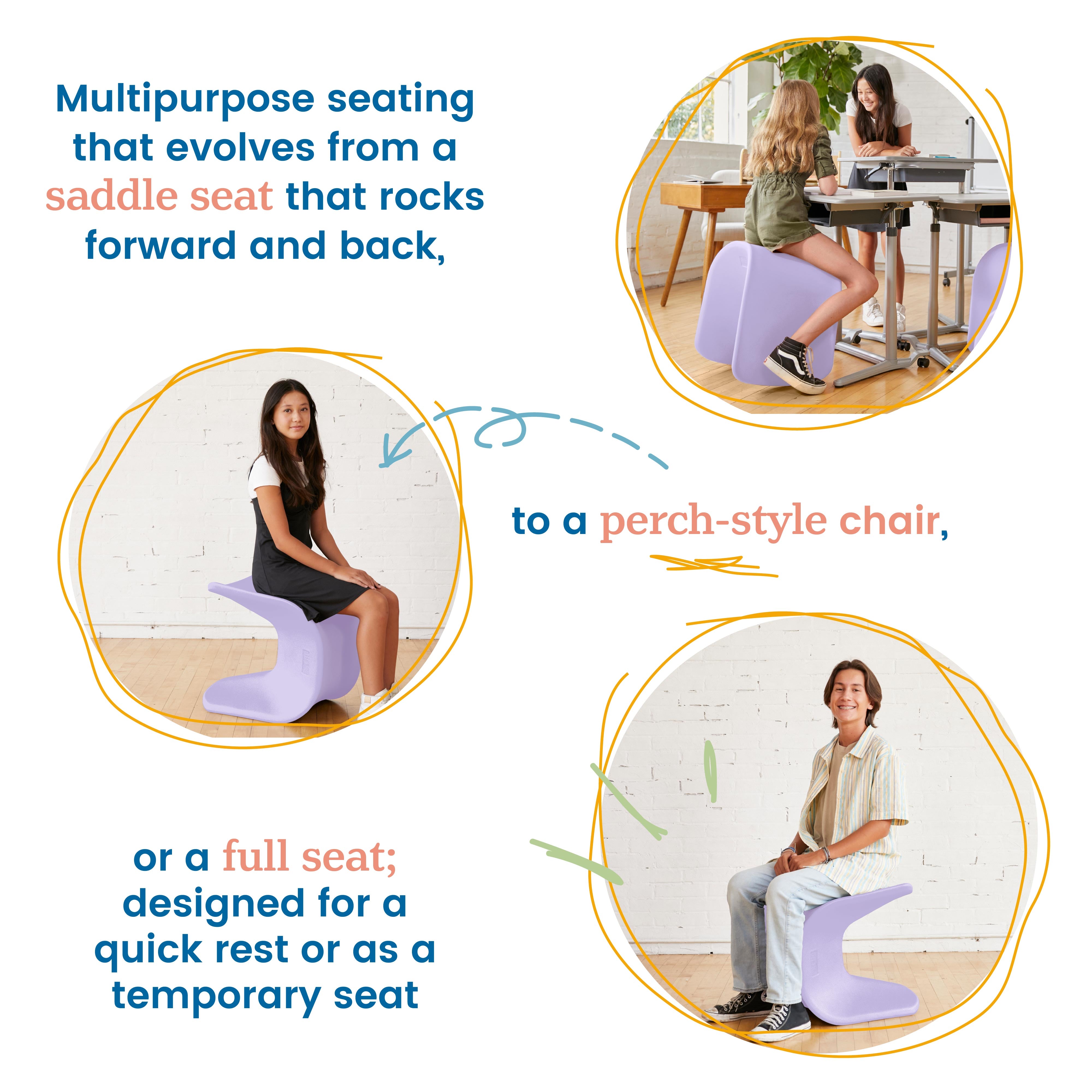 Wave Seat, 18in - 19.6in Seat Height