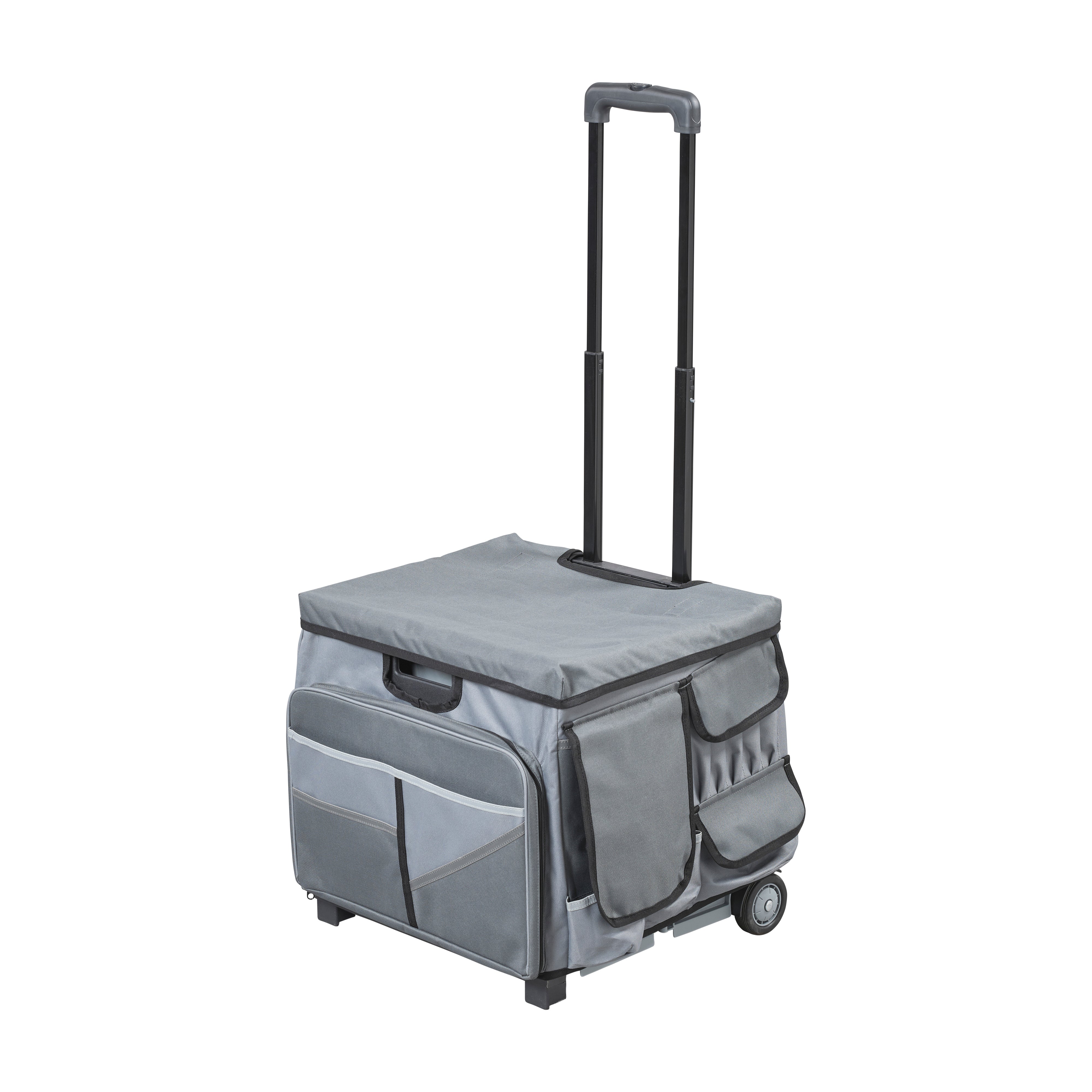 Mobile Folding Utility Cart with Canvas Storage Organizer Bag