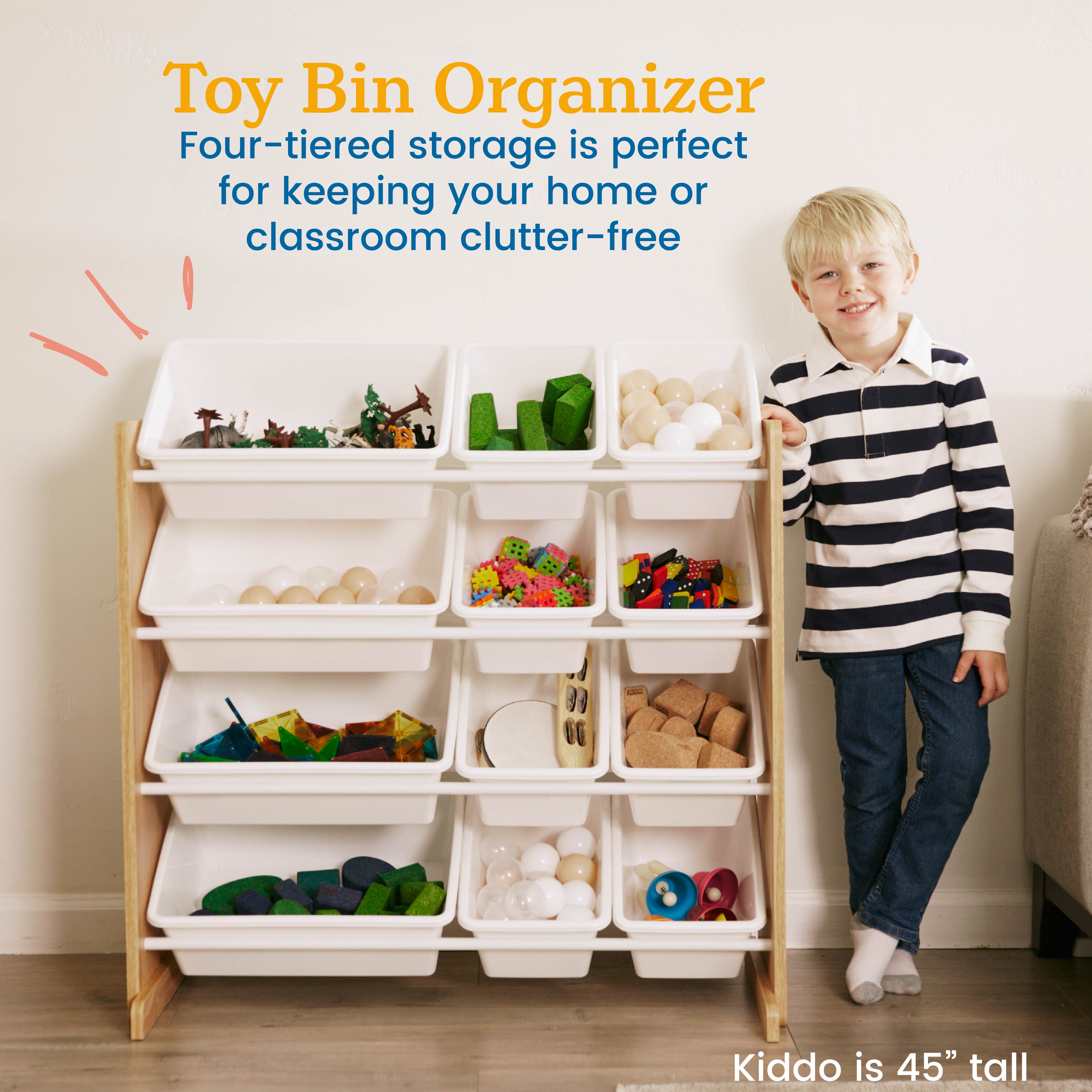 4-Tier Organizer with 12 Bins