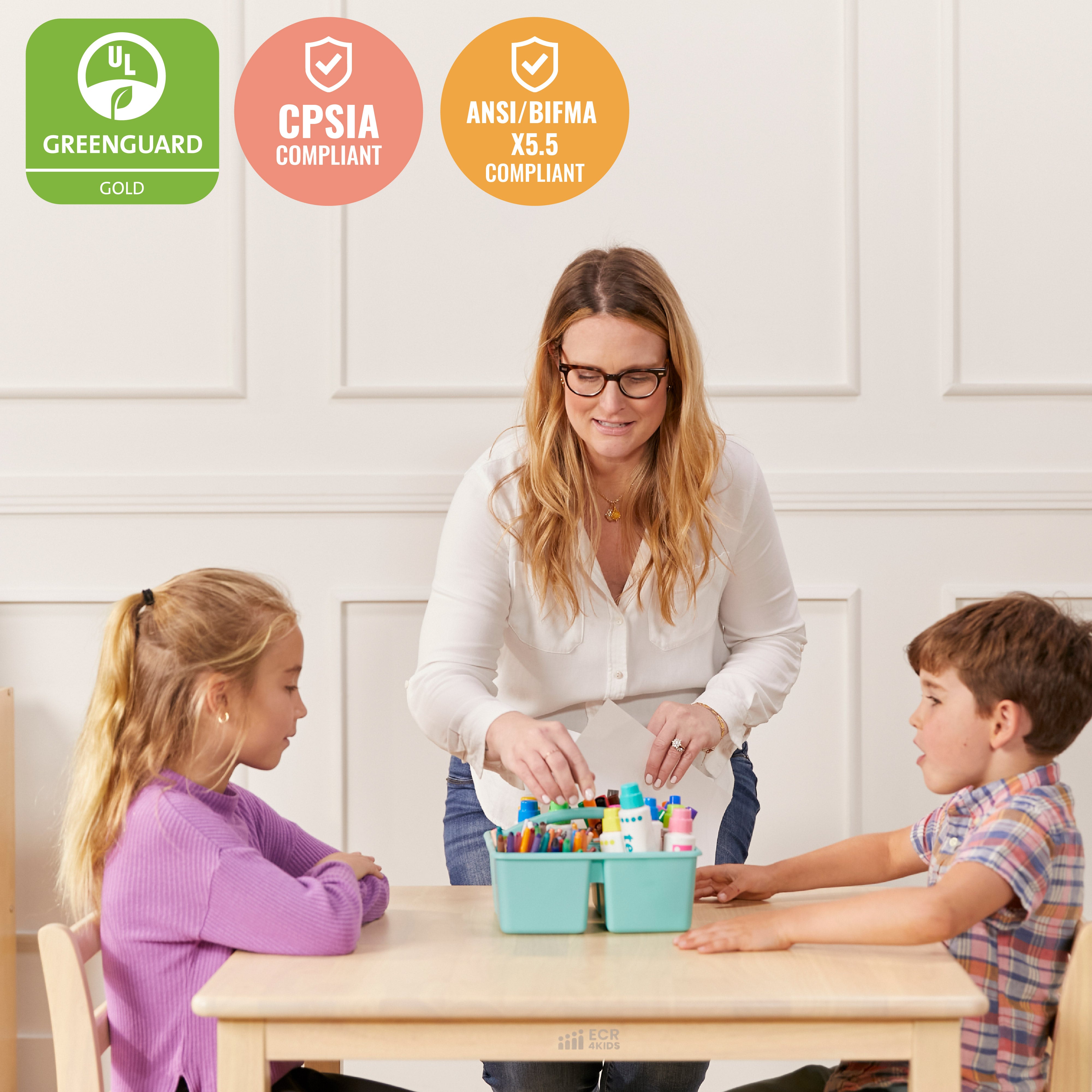 30in Square Hardwood Table with 22in Legs